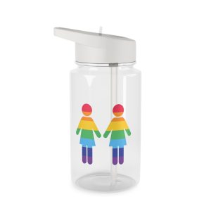 Lgbt Pride Two Lesbians Vector Icon Rainbow Colors Vector Illustration Tritan Water Bottle