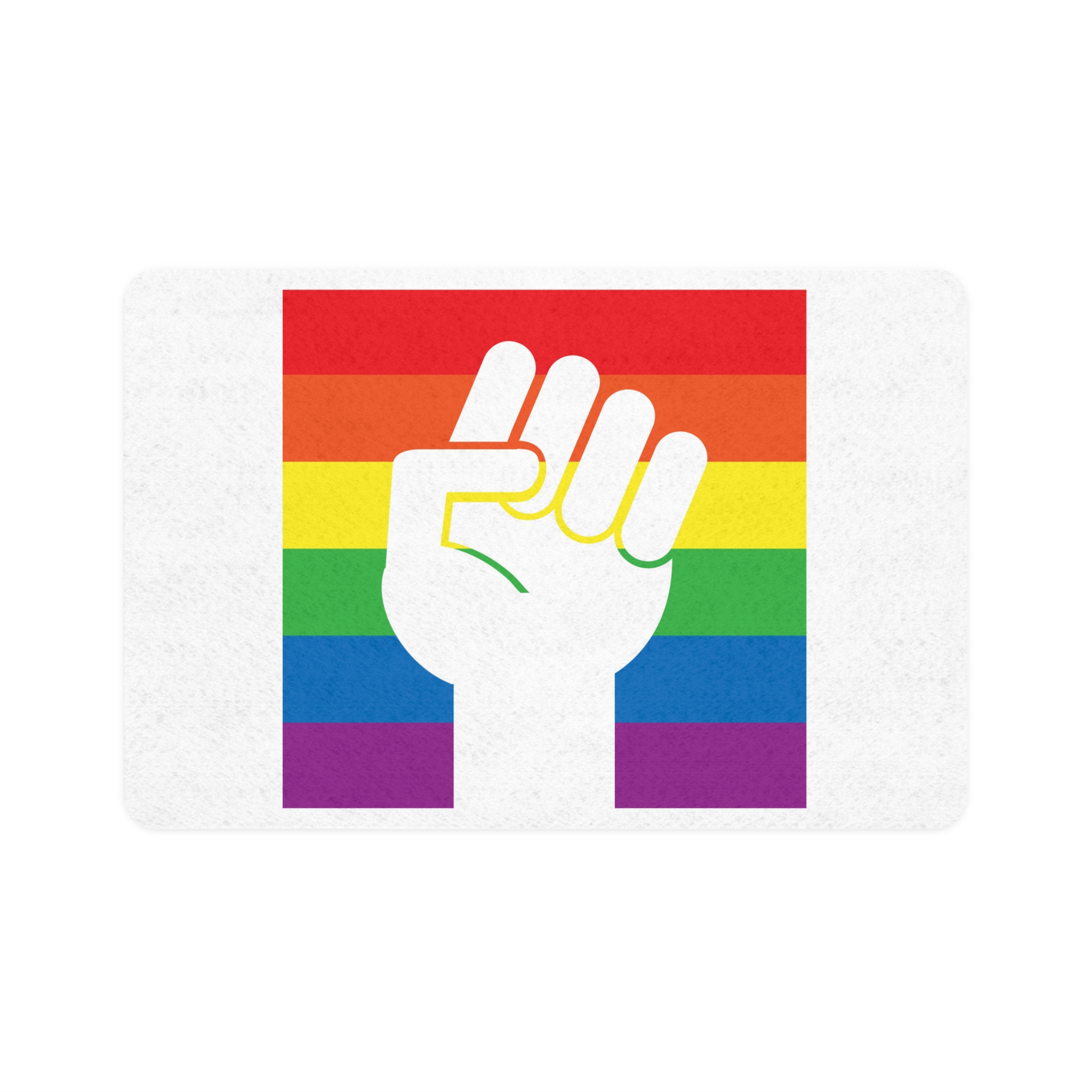 Lgbt Hand Flat Pet Food Mat 12x18