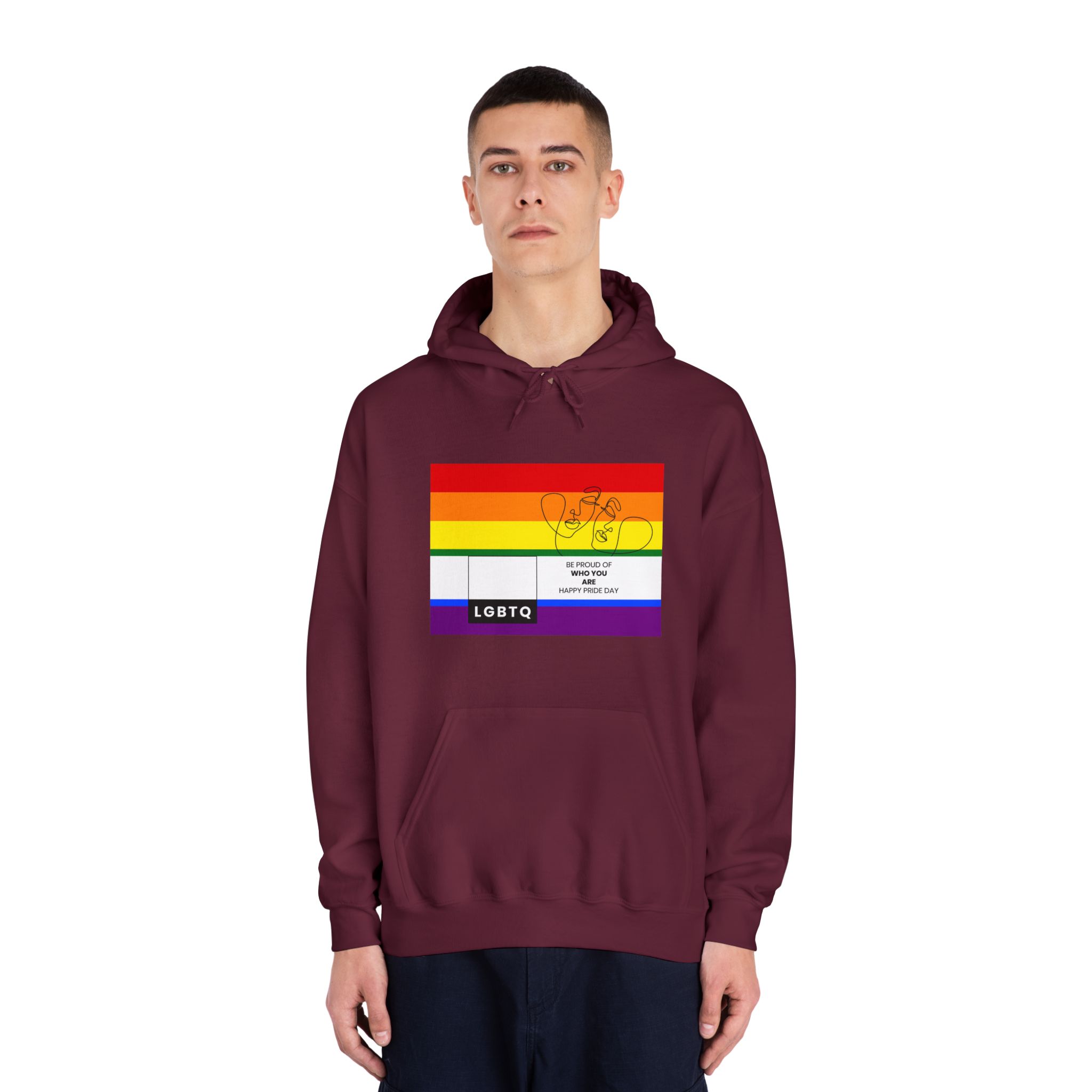 Lgbtq Pride Month Celebration Banner Poster Card Design Vector Illustration Unisex Dryblend Hooded Sweatshirt - Image 19