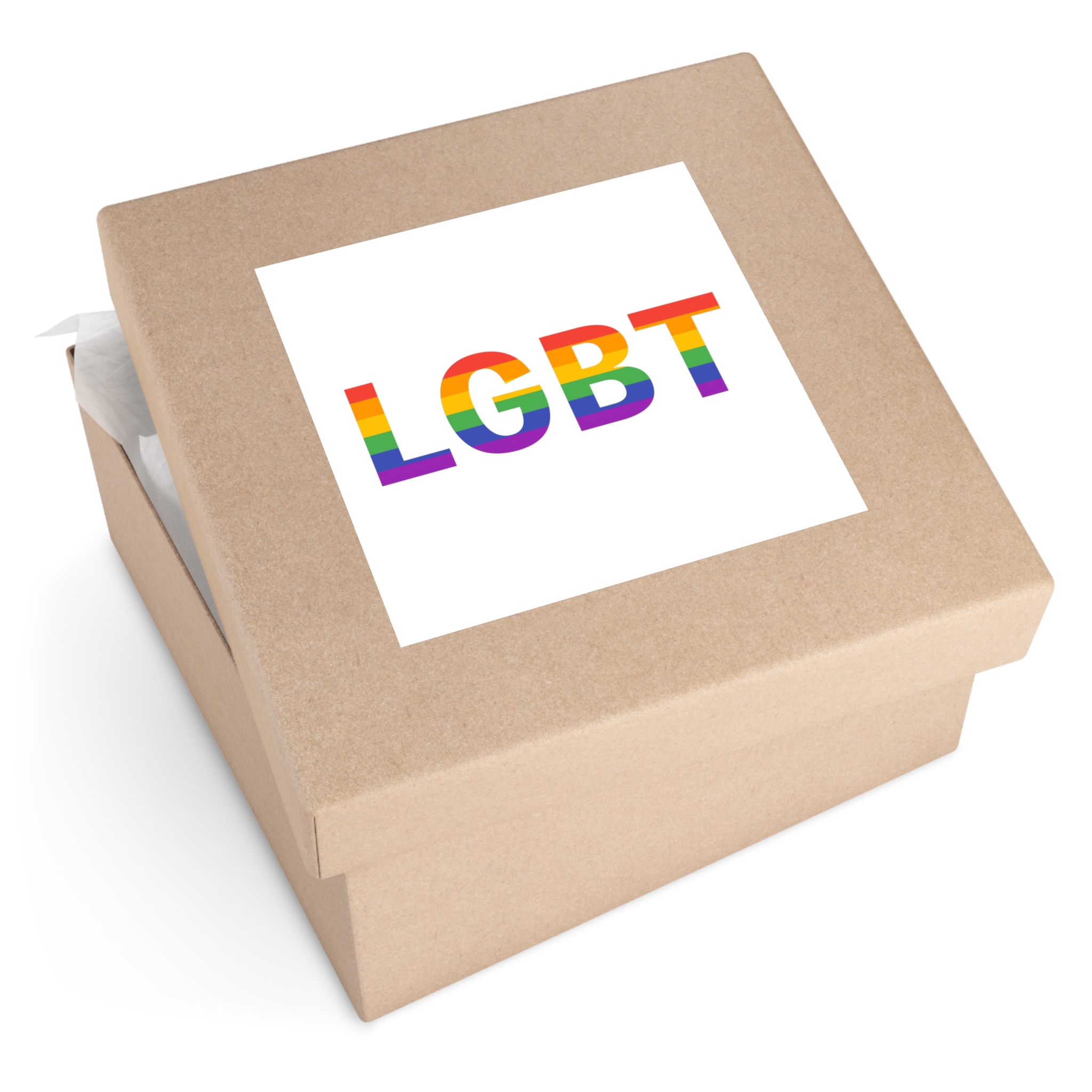 Lgbt Rainbow Colors Lgbt Logo Laminate Stickers Square - Image 51