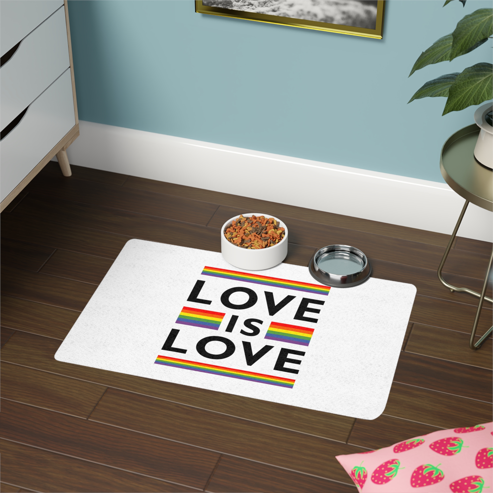 Love Is Love Lgbt Flag Symbol Pride Month Symbol Pet Food Mat 12x18 - Image 4