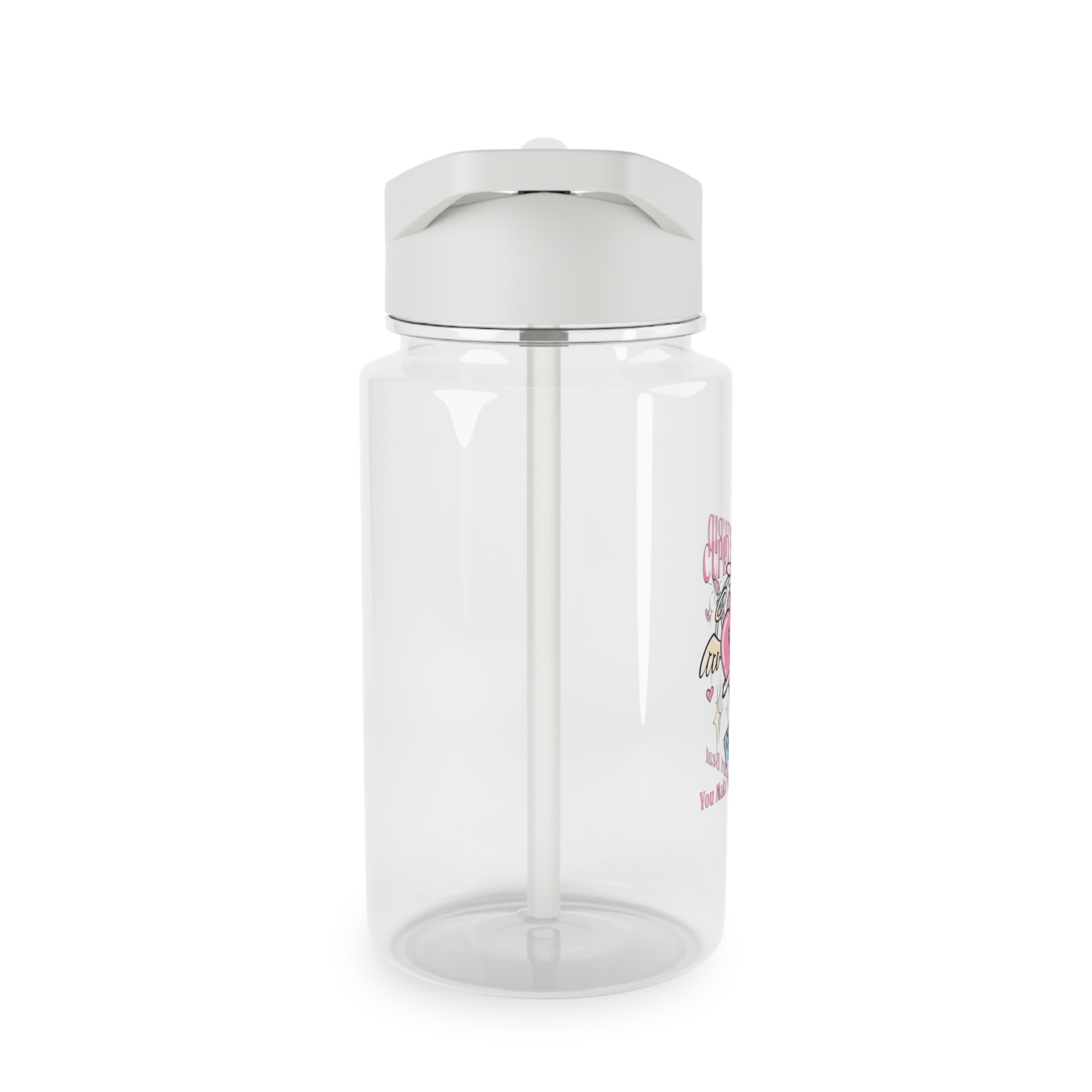 Love Cupid Holding Bow Tshirt Design Tritan Water Bottle - Image 4