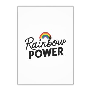 Rainbow Power T Shirt Design Isolated White Background Gift Wrapping Paper Sheets 1pc