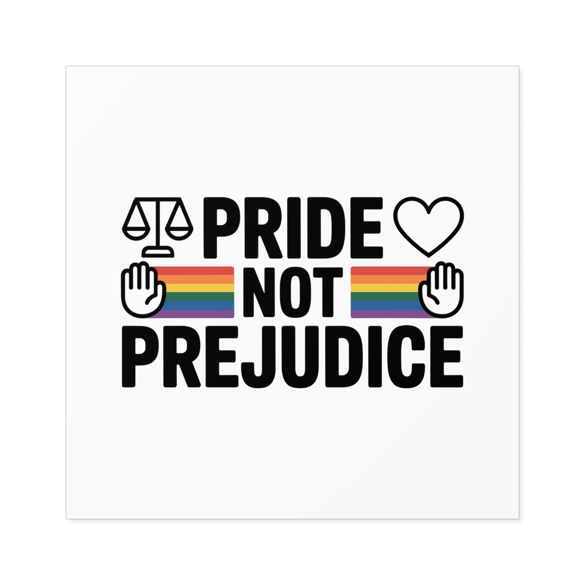 Pride Prejudice T Shirt Design Isolated White Background 2 Laminate Stickers Square - Image 33