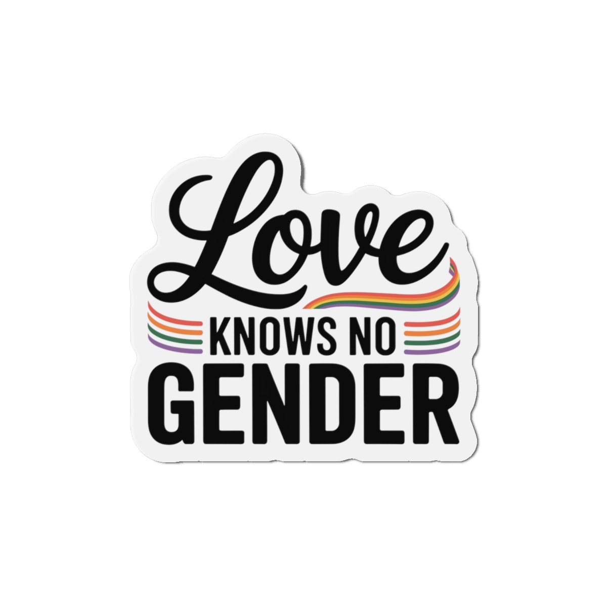 Love Knows No Gender T Shirt Design Isolated White Background 2 Die Cut Magnets - Image 7