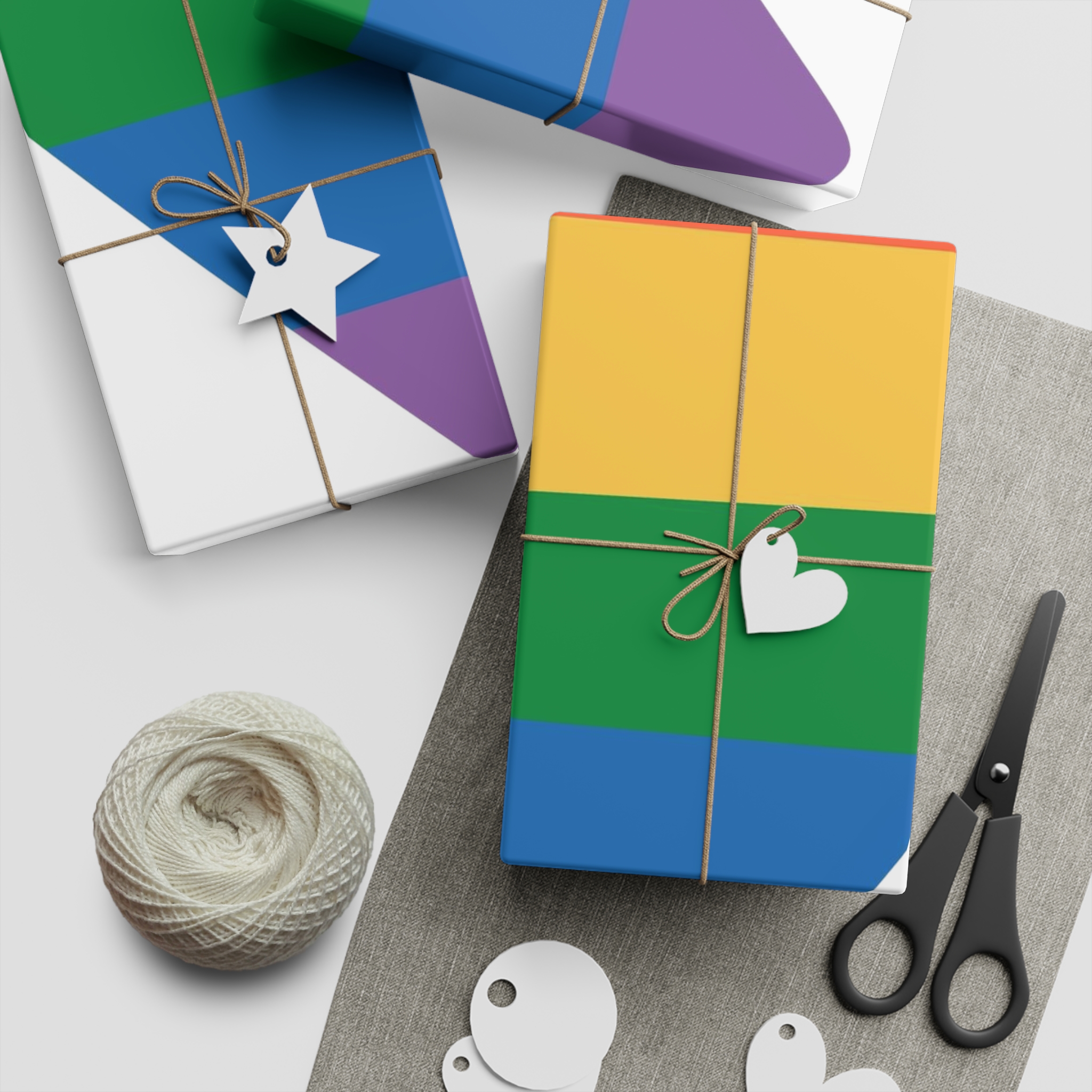 Vector Hand Drawn Lgbt Rainbow Flag Heart Gift Wrapping Paper Sheets 1pc - Image 5