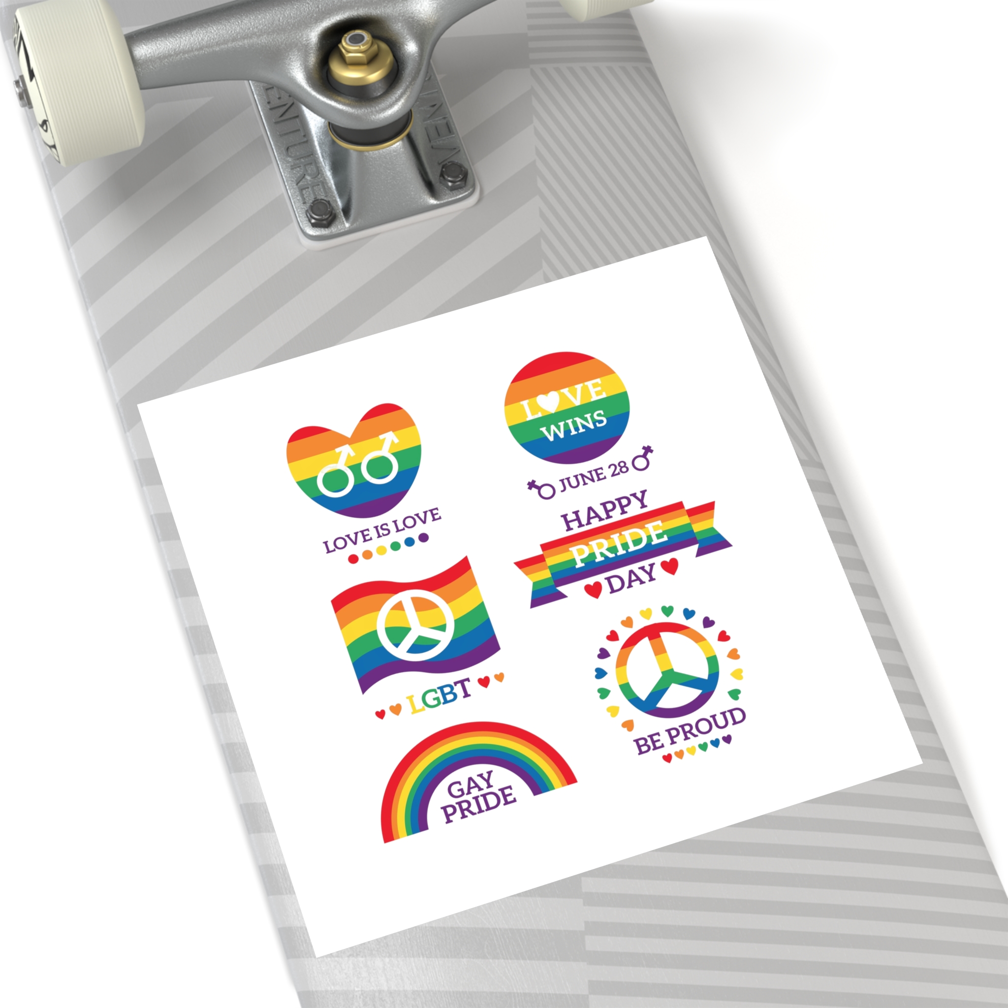 Pride Day Badges Illustration Set Laminate Stickers Square - Image 52