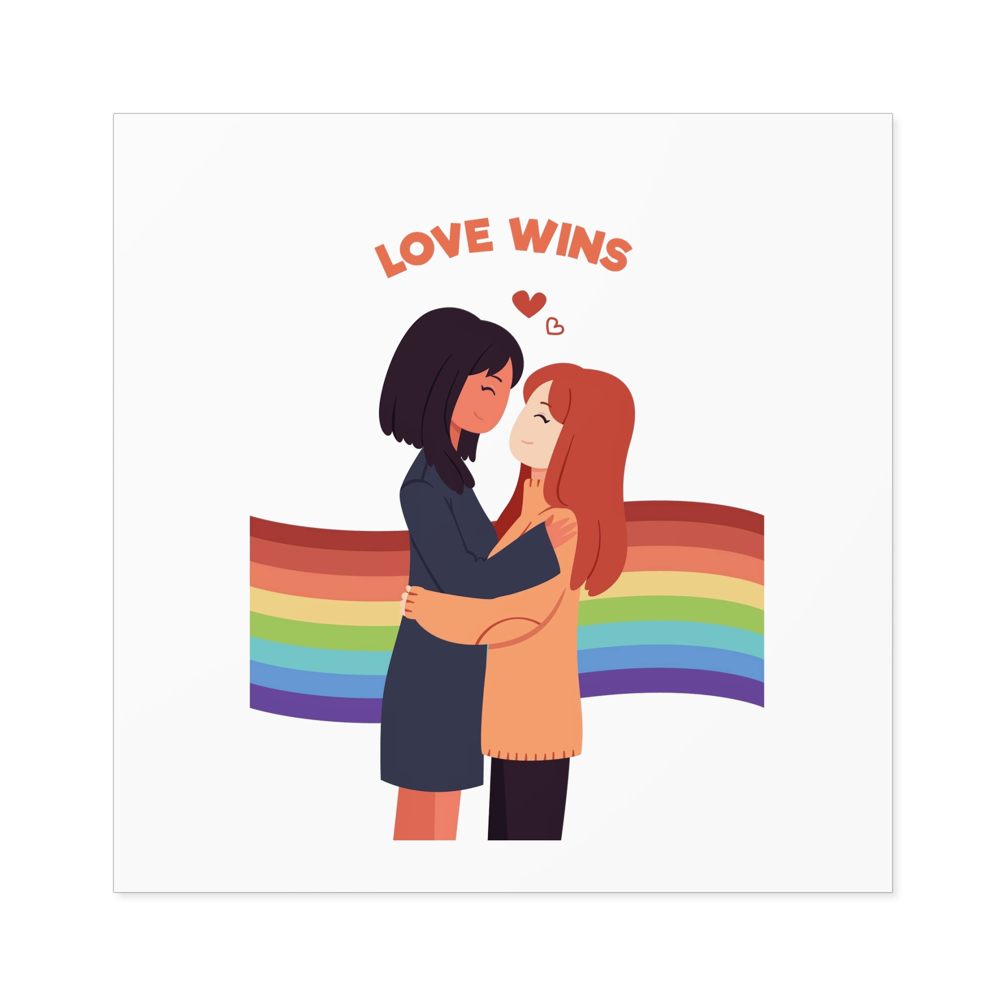 Pride Day People With Women Laminate Stickers Square - Image 49