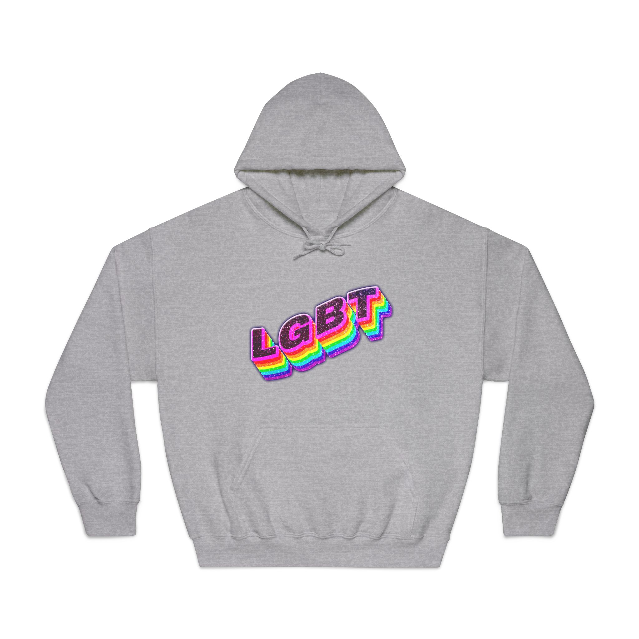 Png Word Lgbt Rainbow Typography Unisex Dryblend Hooded Sweatshirt - Image 13