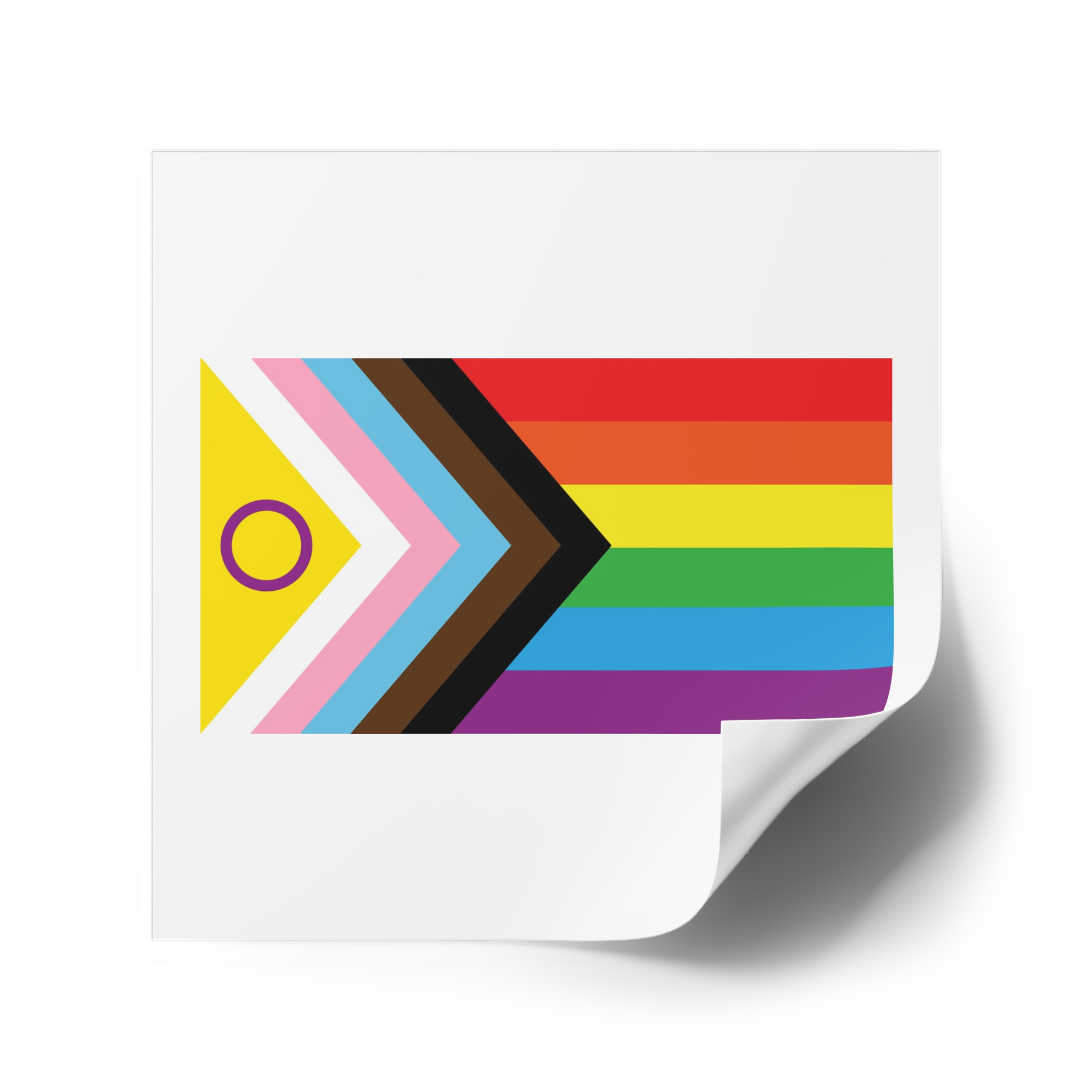 Intersex Inclusive Progress Pride Flag Laminate Stickers Square - Image 38
