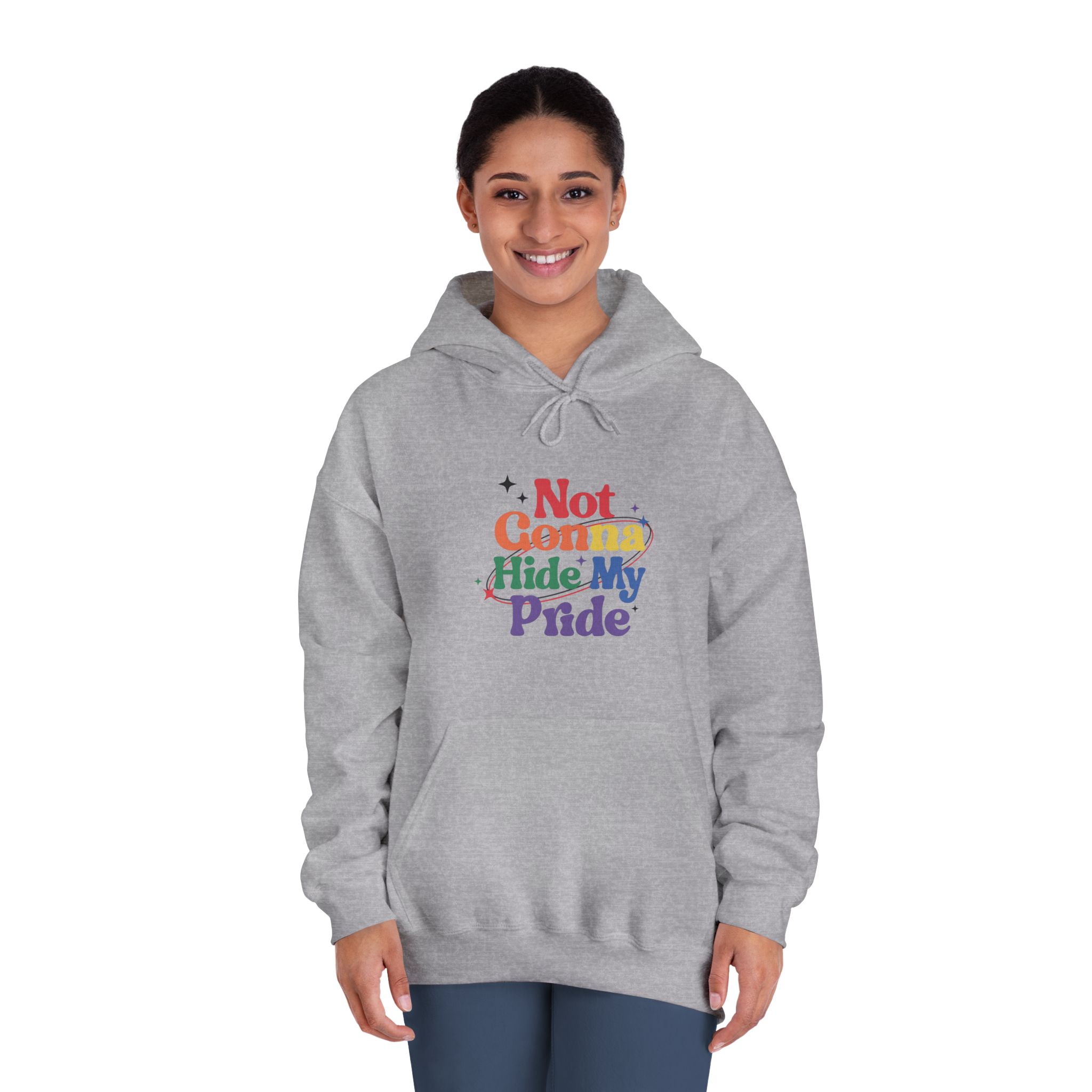 Poster That Says Gonna Hide My Pride Unisex Dryblend Hooded Sweatshirt - Image 16