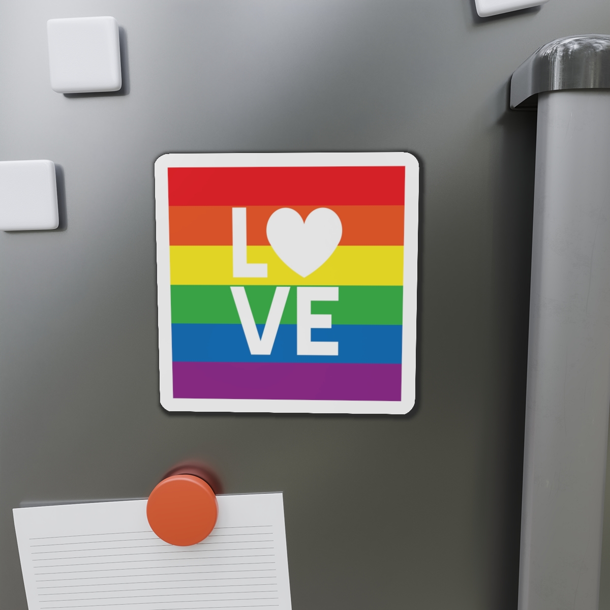 Love Lgbt Heart Squere White Die Cut Magnets - Image 11