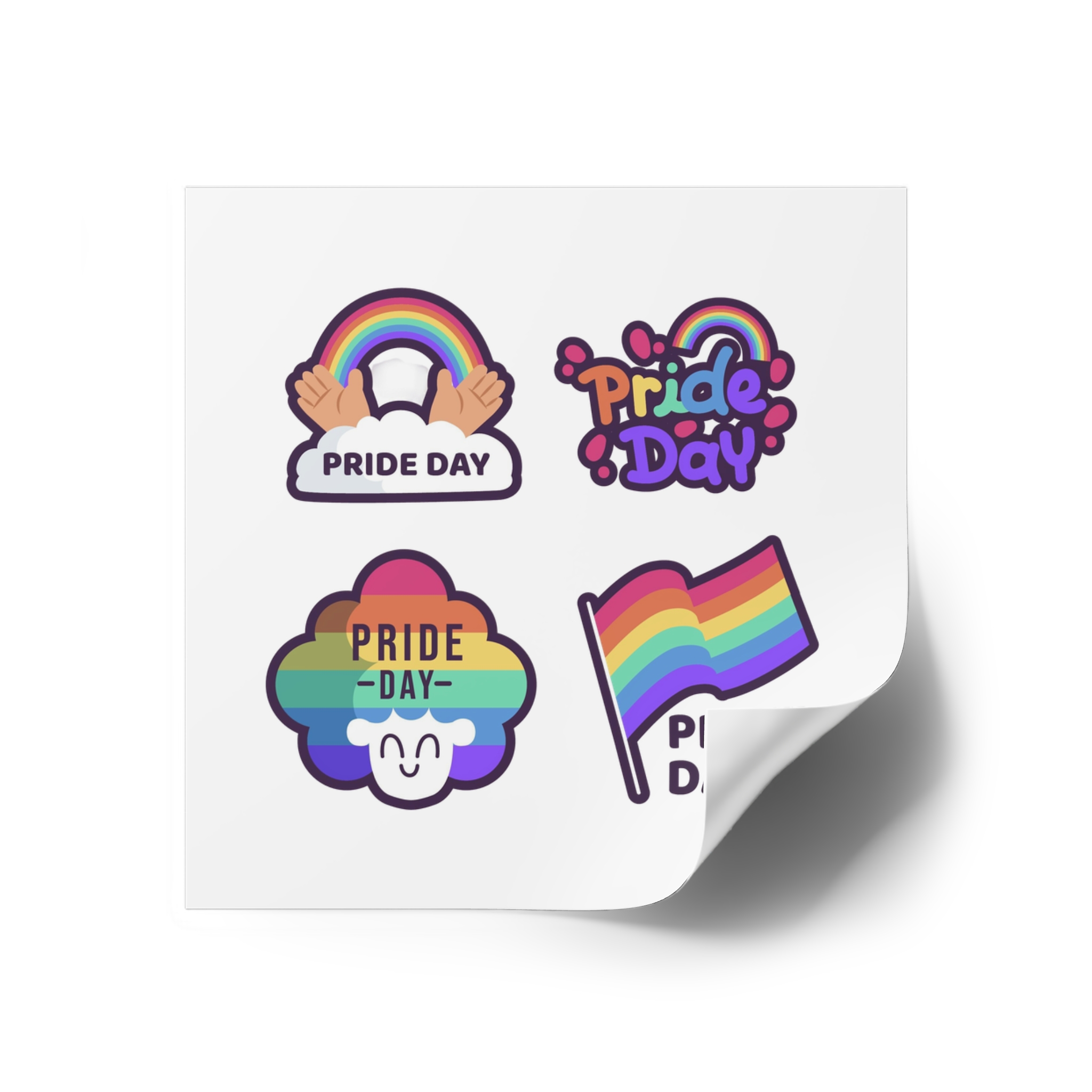 Labels With Pride Day Event Laminate Stickers Square - Image 70