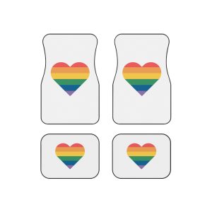 Vector Illustration Rainbow Heart Lgbt Pride Car Mats Set Of 4