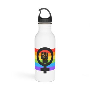 Flat Feminist Lgbt Flag Illustration Stainless Steel Water Bottle