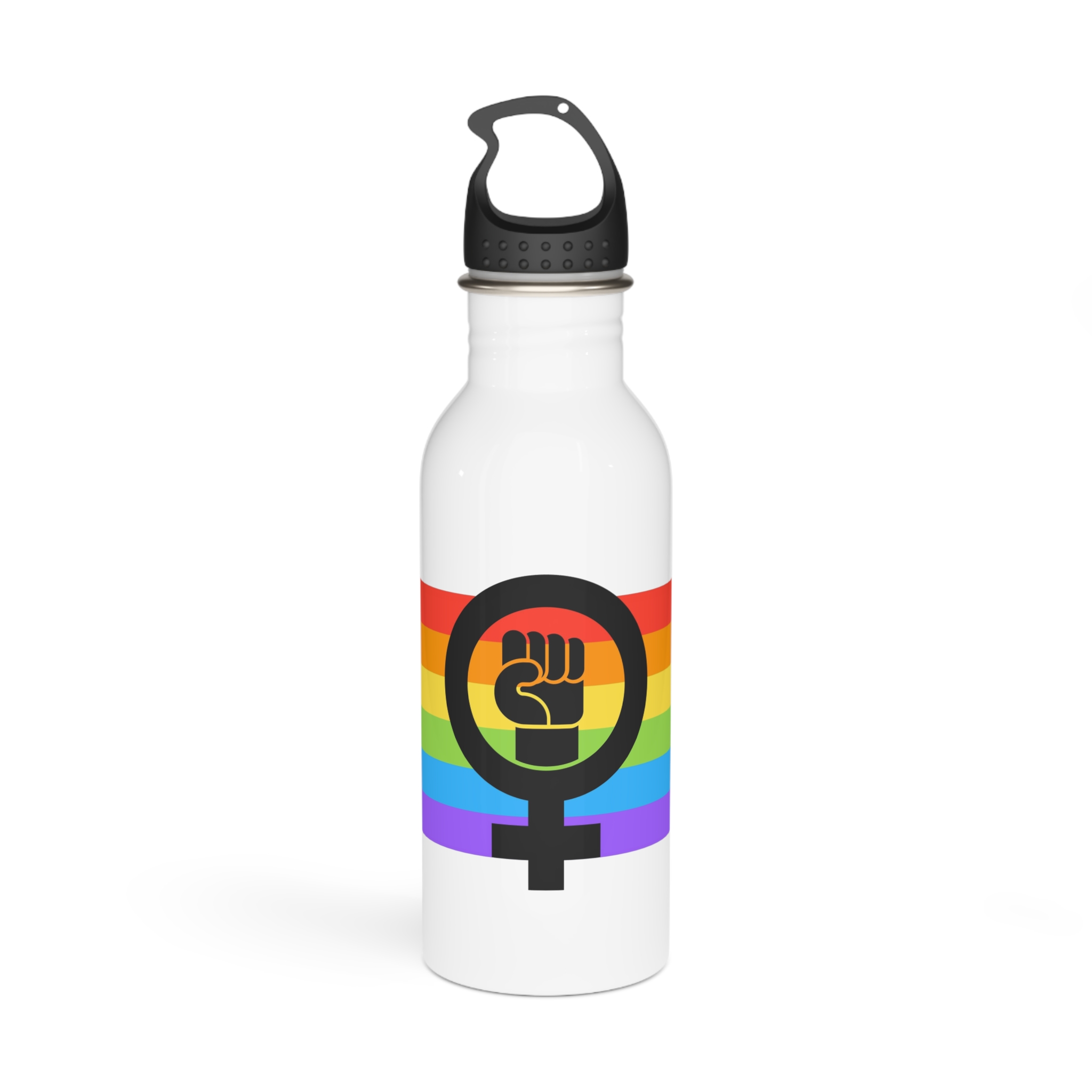 Flat Feminist Lgbt Flag Illustration Stainless Steel Water Bottle