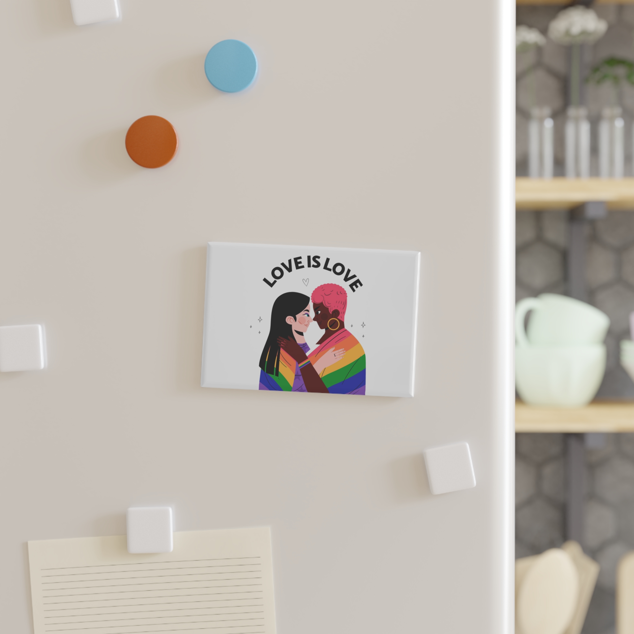 Flat Pride Month Lgbt Illustration Button Magnet Rectangle 1 And 10 Pcs - Image 7