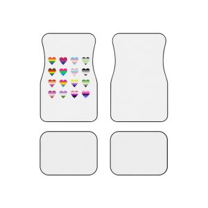 Set Colorful Lgbtq Pride Flag Heart Shape Gender Equality Sexual Identity Pride Flags Collection Lgbtqia Community Pride Month (1) Car Mats Set Of 4