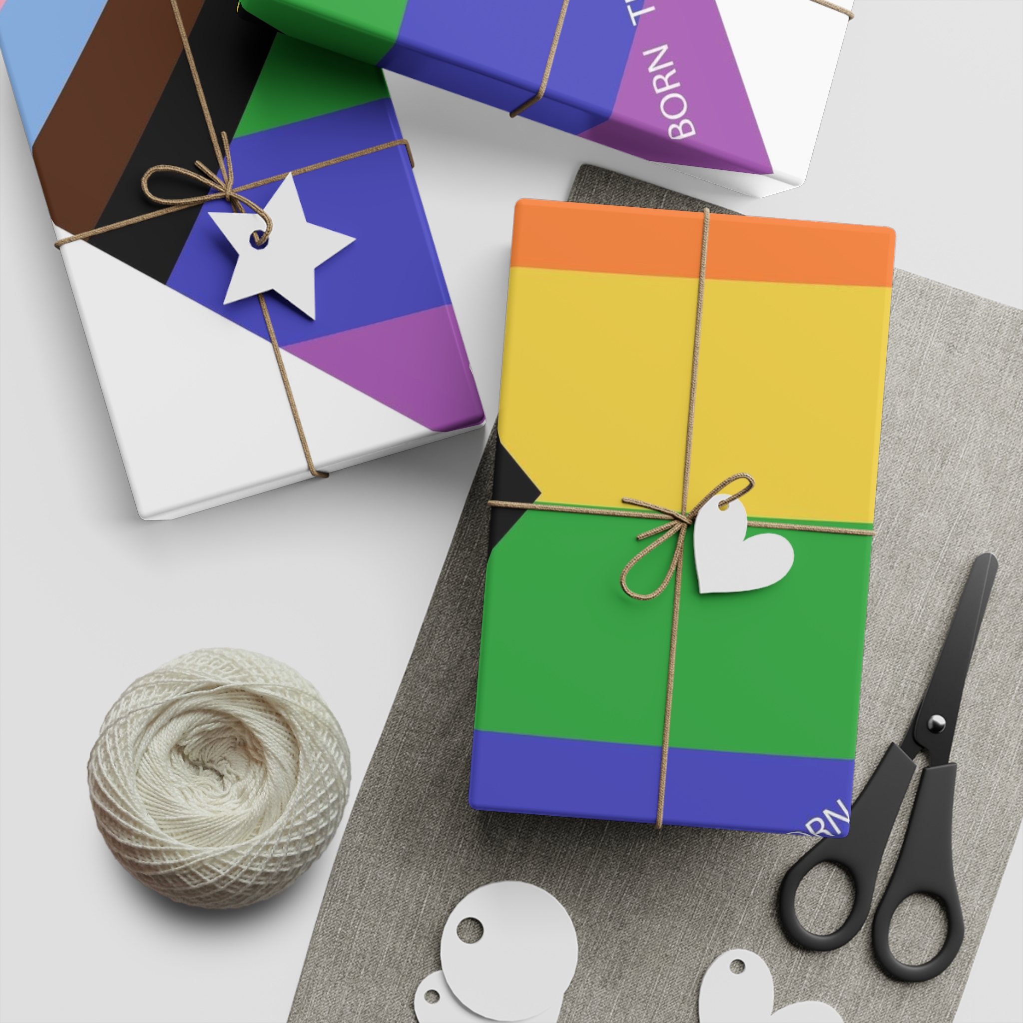 Heart Shaped Lgbtq Flag Flat Vector Illustration Gift Wrapping Paper Sheets 1pc - Image 5