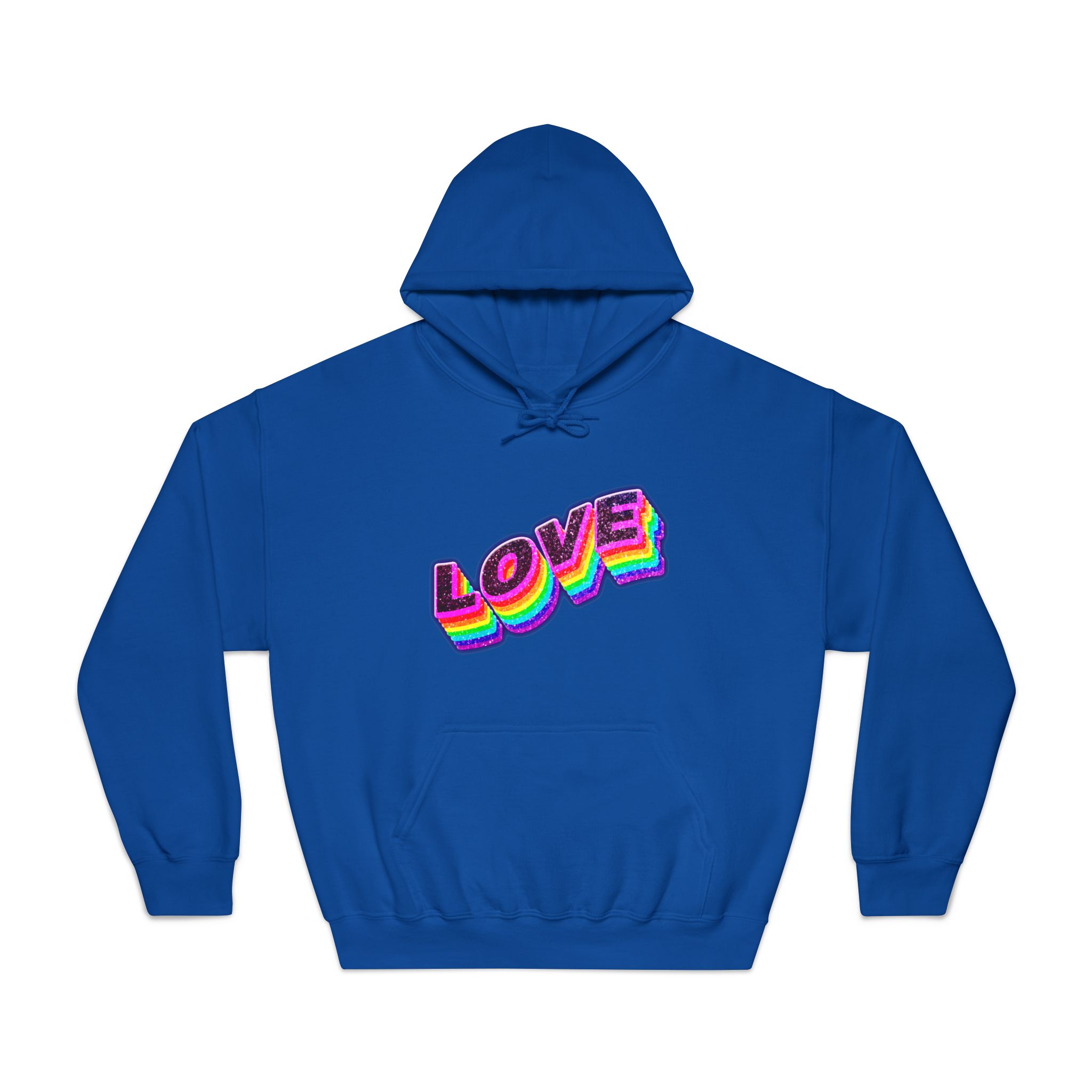 Love Png Word Rainbow Typography Unisex Dryblend Hooded Sweatshirt - Image 25