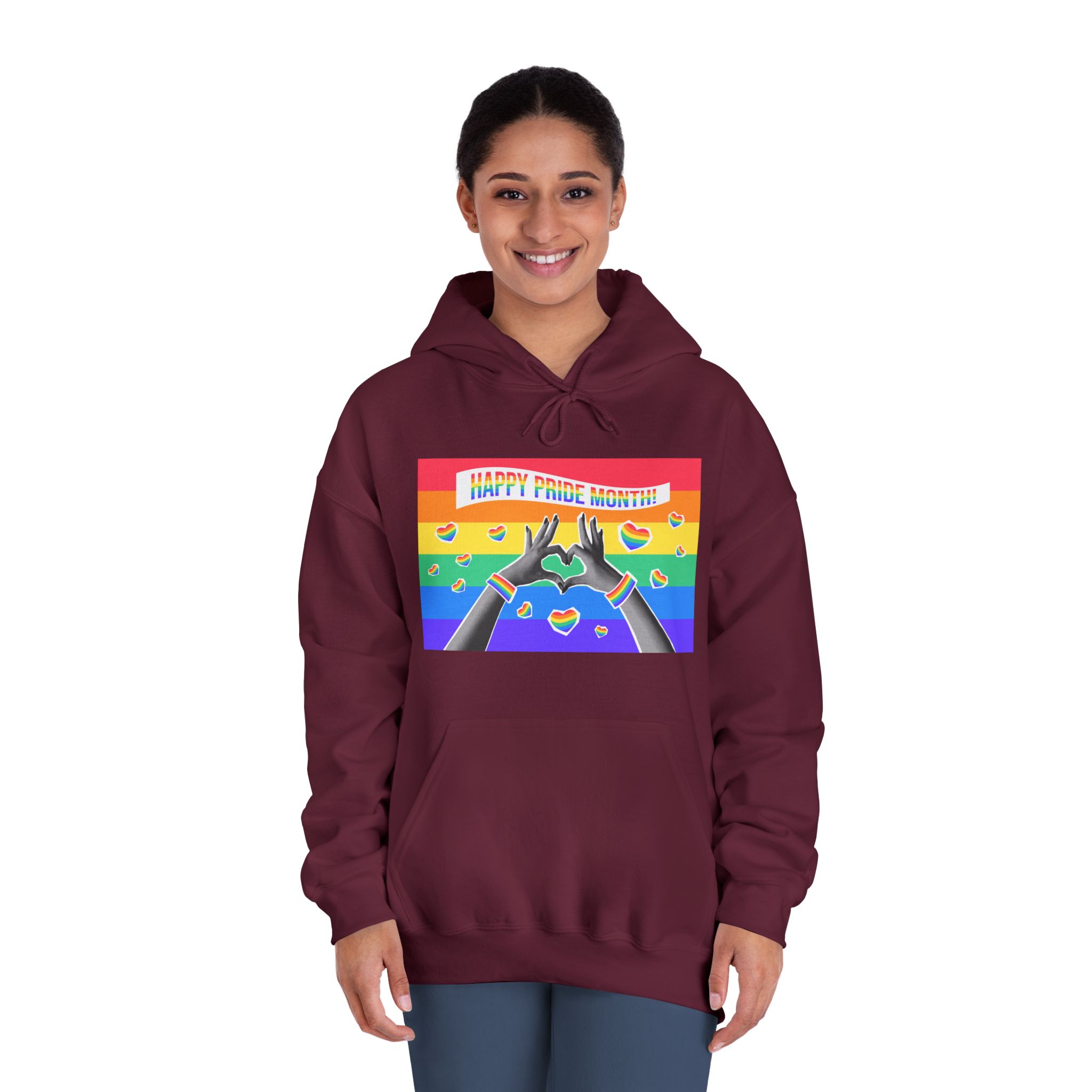 Lgbtq Pride Month Card Y2k Style Trendy Retro Collage Halftone Hands Unisex Dryblend Hooded Sweatshirt - Image 20