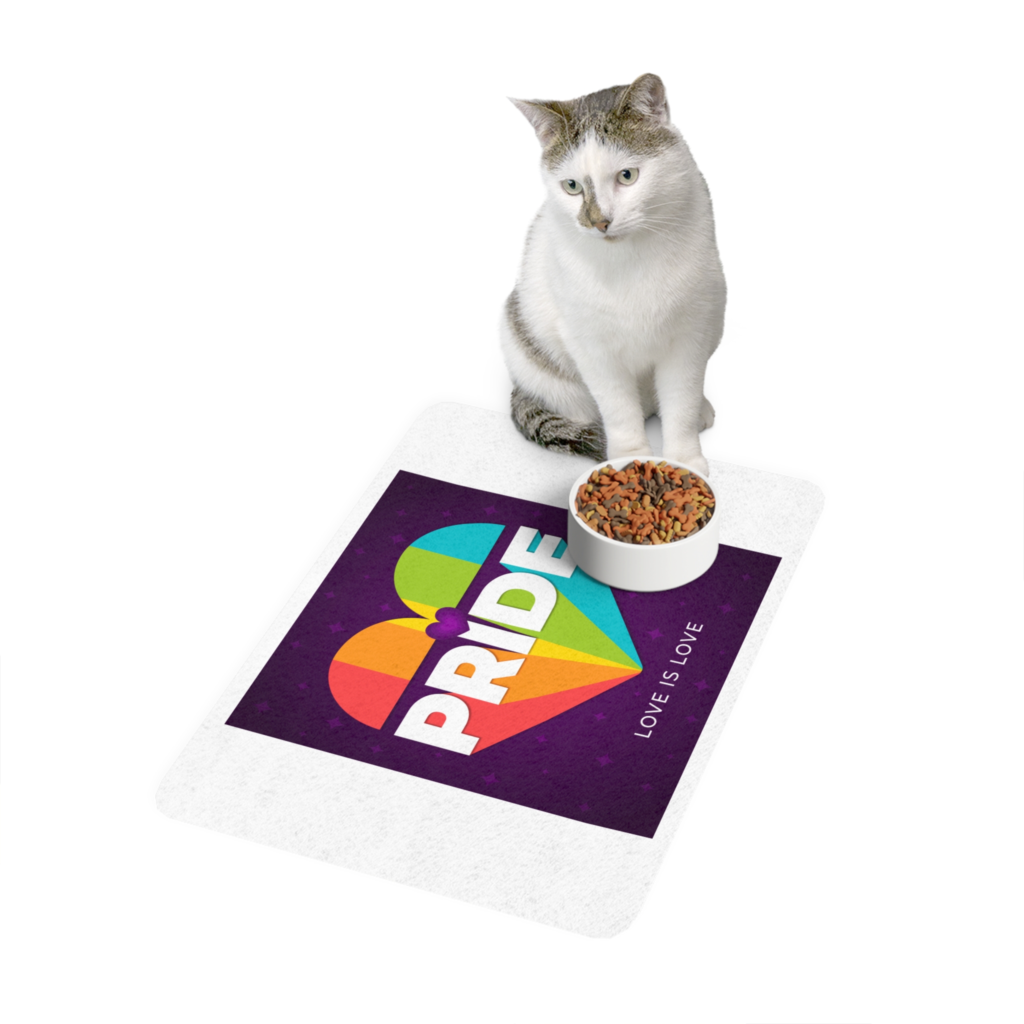Colorful Pride Day Concept Pet Food Mat 12x18 - Image 3