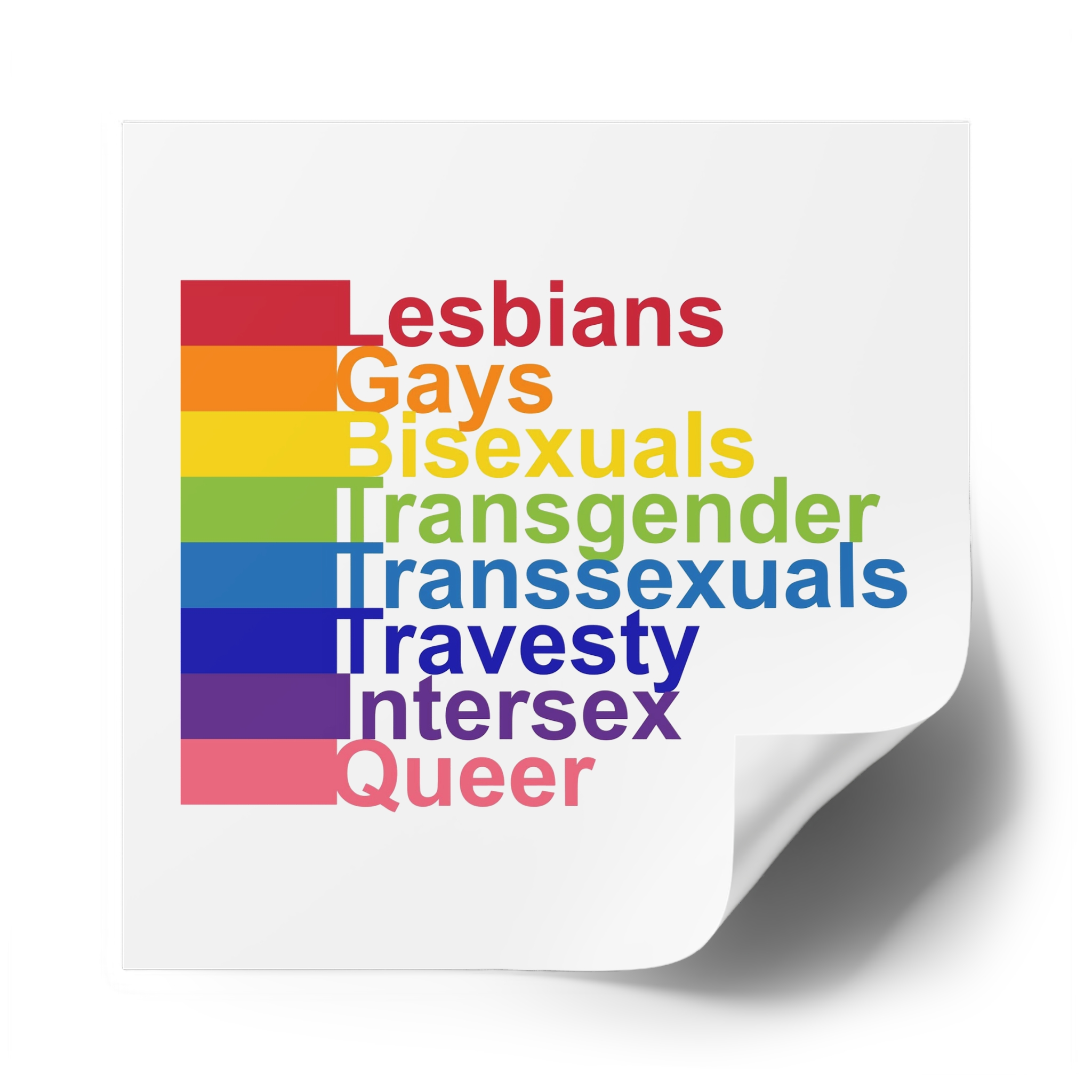 Lgbt Concept Motivating Phrase Colors Rainbow Decoding Abbreviations Lgbt Lesbian Gay Bisexual Transgender Transsexual Travesty Intersex Queer Laminate Stickers Square - Image 54