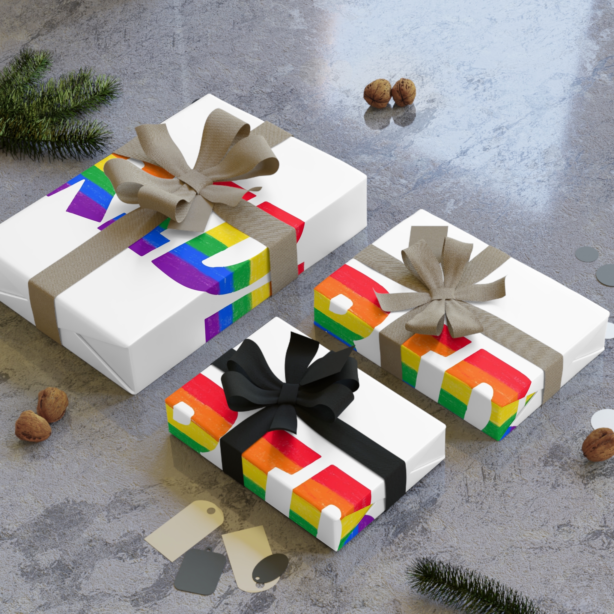 Word Pride Rainbow Lgbtq Gay Flag Colors Lettering Lgbt Month Pencil Crayon Textured Isolated Gift Wrapping Paper Rolls 1pc - Image 4