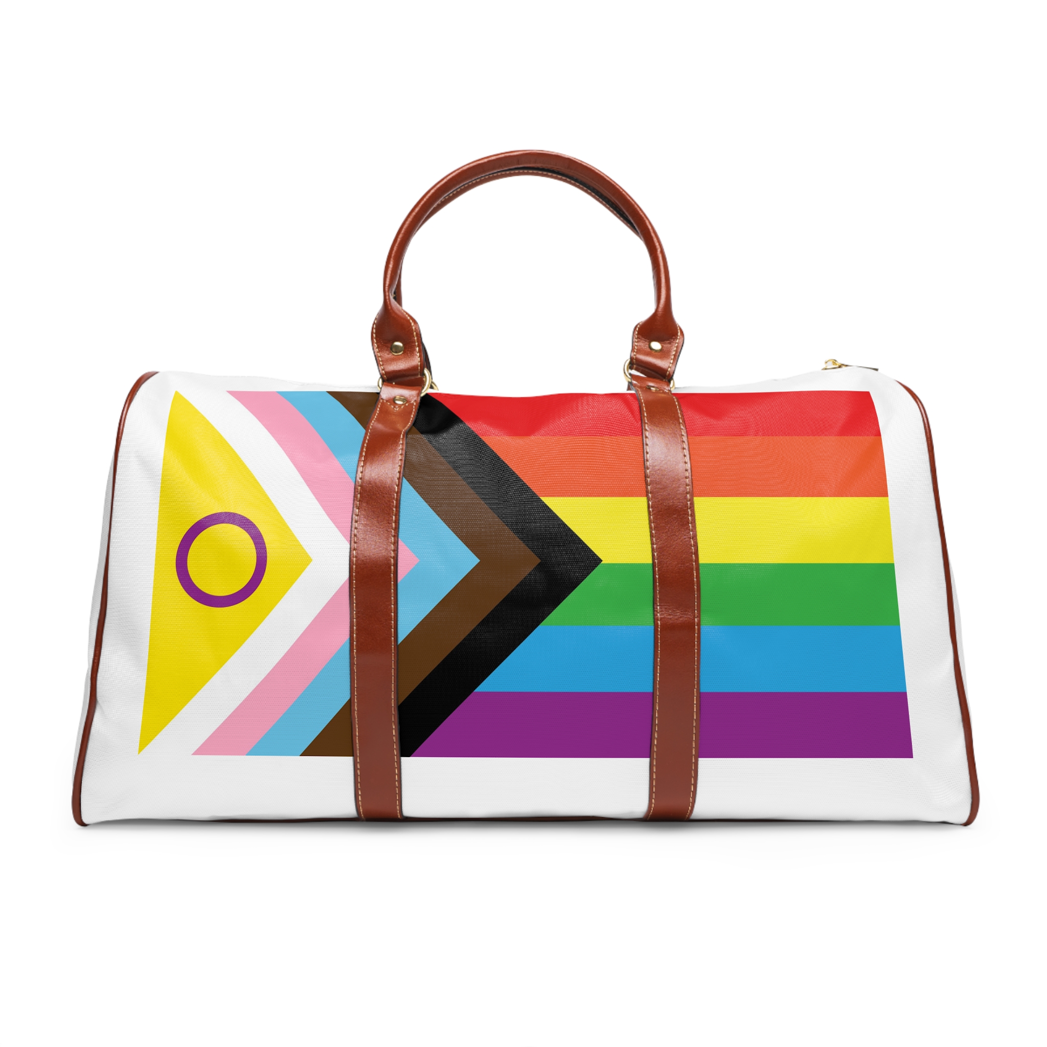 Intersex Inclusive Progress Pride Flag Waterproof Travel Bag