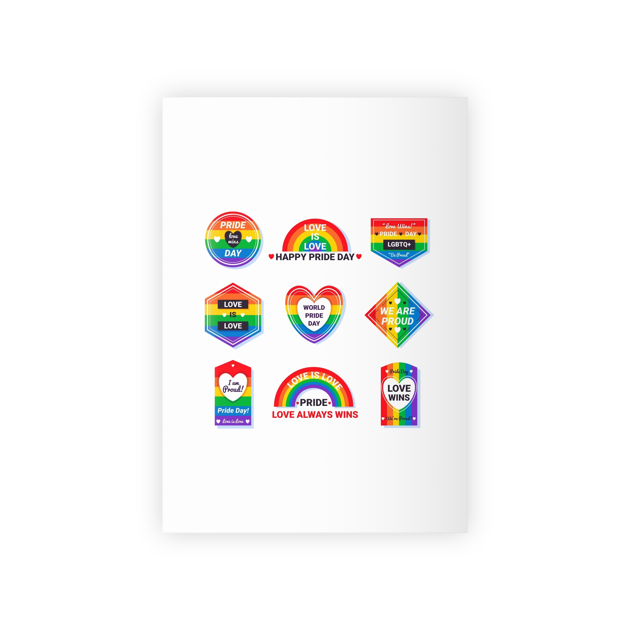 Pride Day Labels Concept Gift Wrapping Paper Rolls 1pc