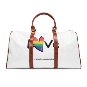 Love Letter Pride Rainbow Lettering Text Writing Pattern Freedom Love Heart Homo Colors Flag Parade(1) (1) Waterproof Travel Bag