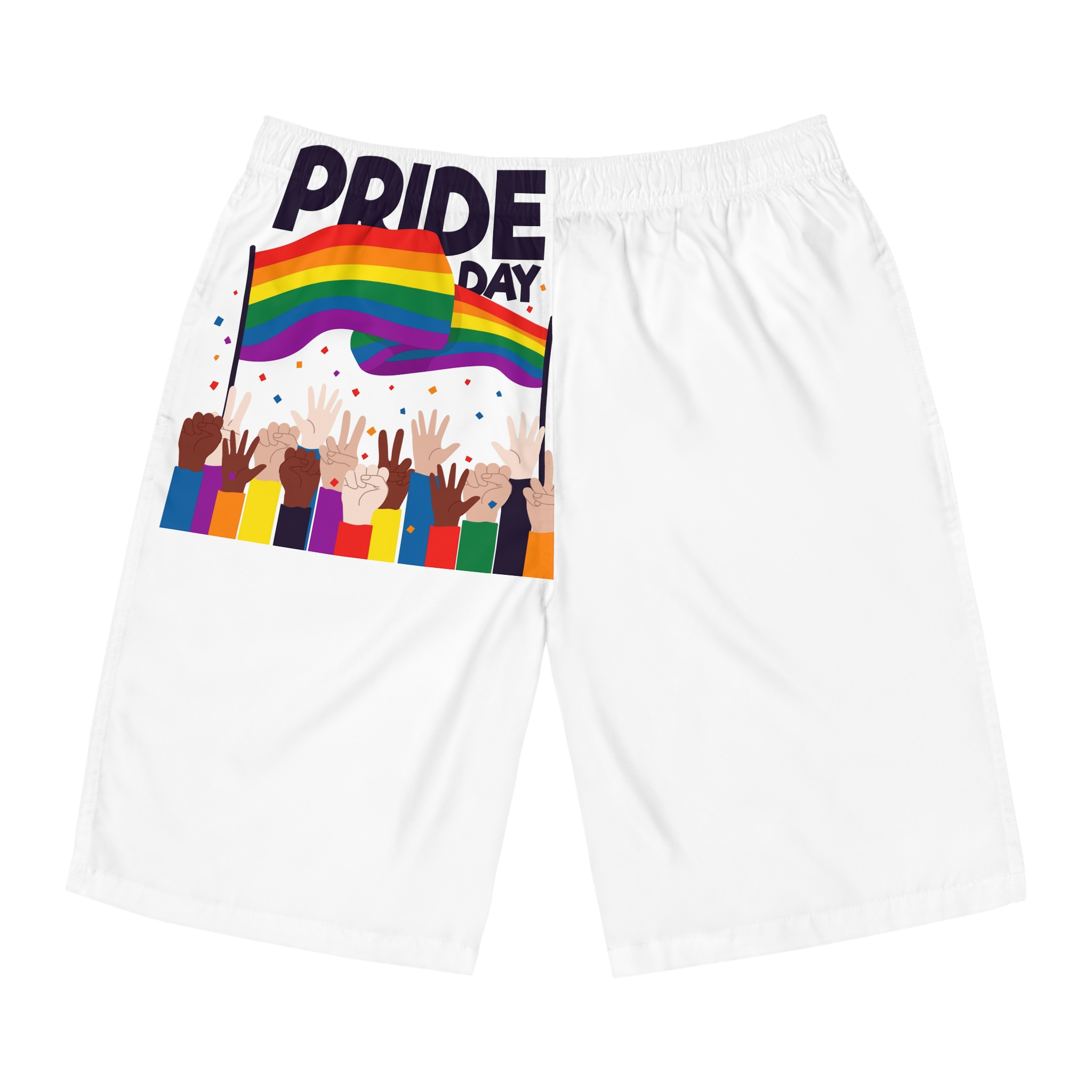 Pride Day Event With Rainbow Flag Theme Mens Board Shorts Aop