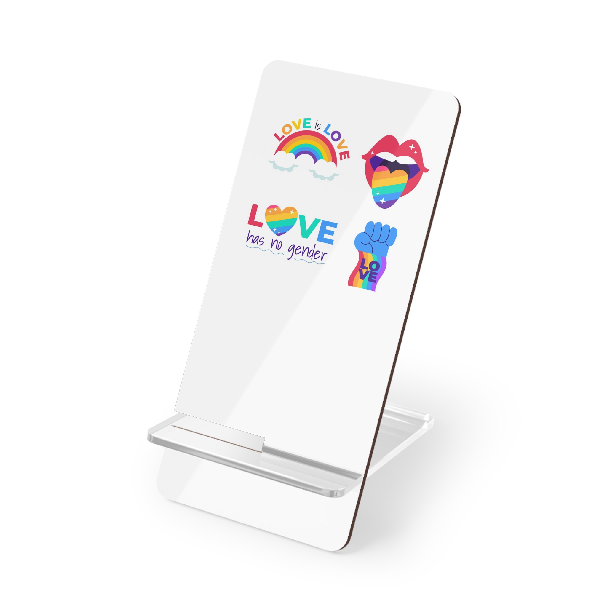 Flat Labels Collection Pride Month Celebration(2) Mobile Display Stand For Smartphones