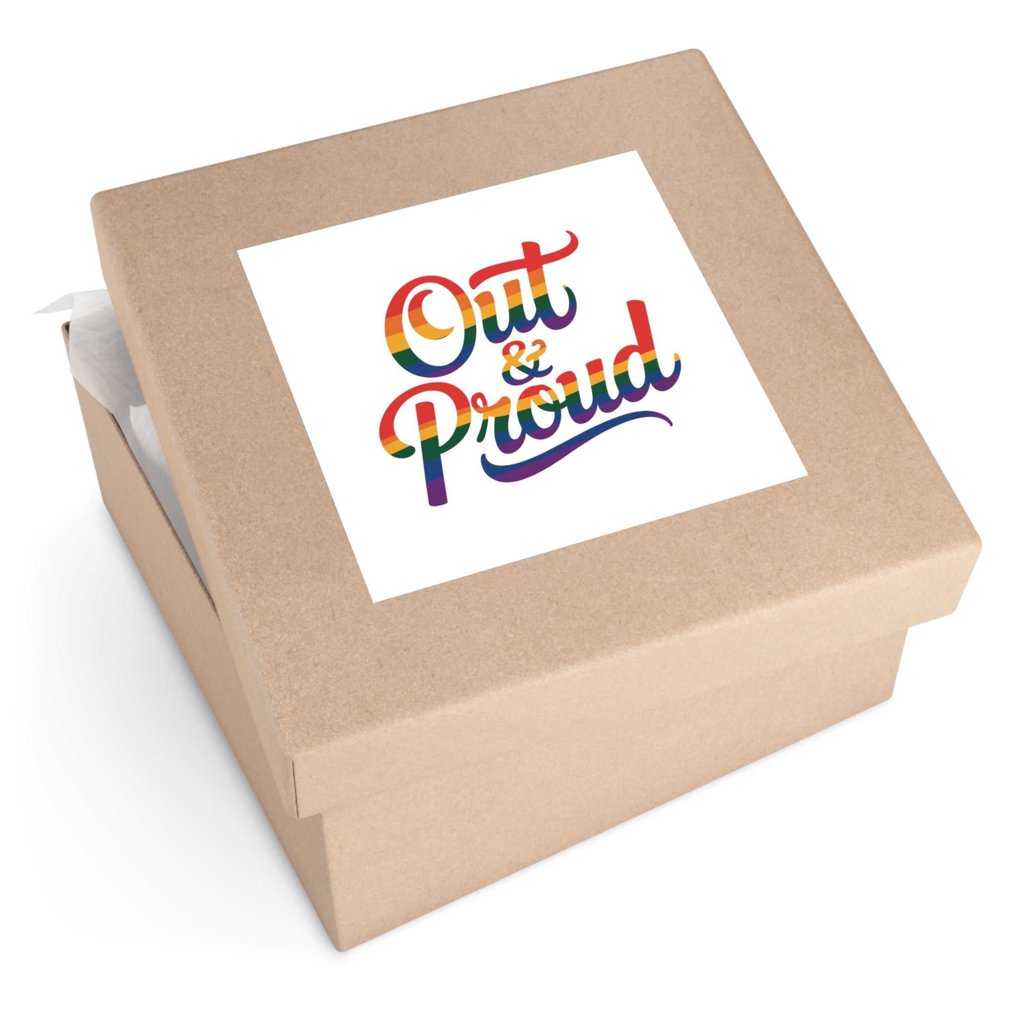 Out Proud T Shirt Design Isolated White Background Laminate Stickers Square - Image 59