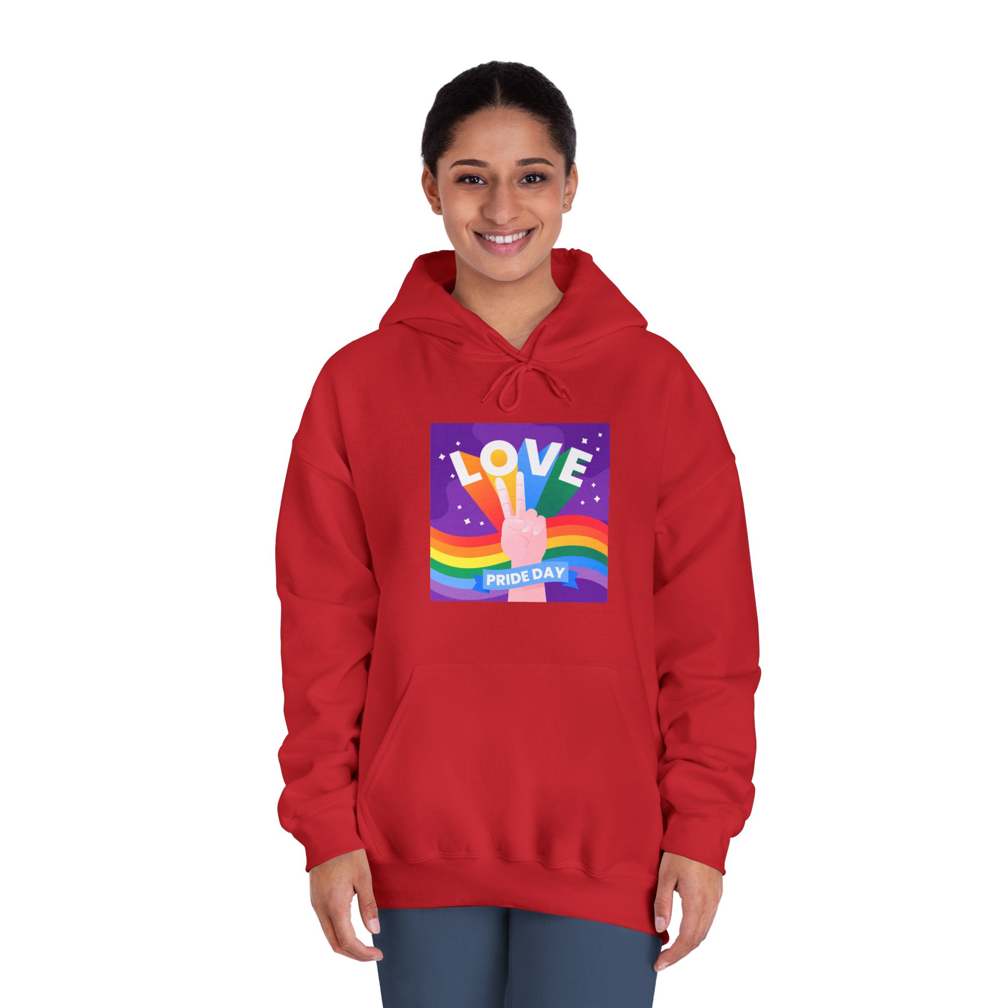 Pride Day Event Message Design Unisex Dryblend Hooded Sweatshirt - Image 36