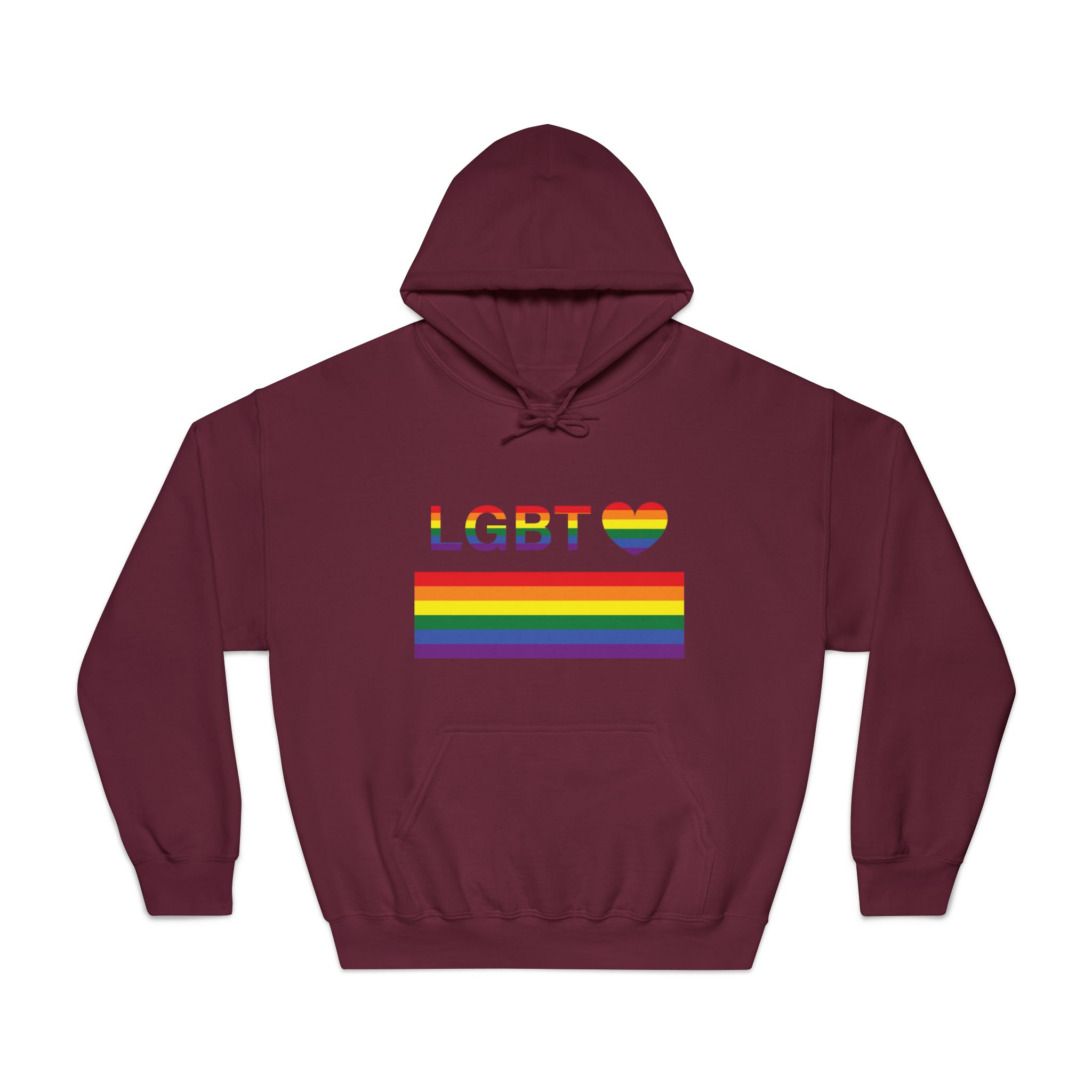 Lgbt Word Text Letter With Heart Rainbow Color Flag Isolated White Background Vector Illustration Unisex Dryblend Hooded Sweatshirt - Image 17