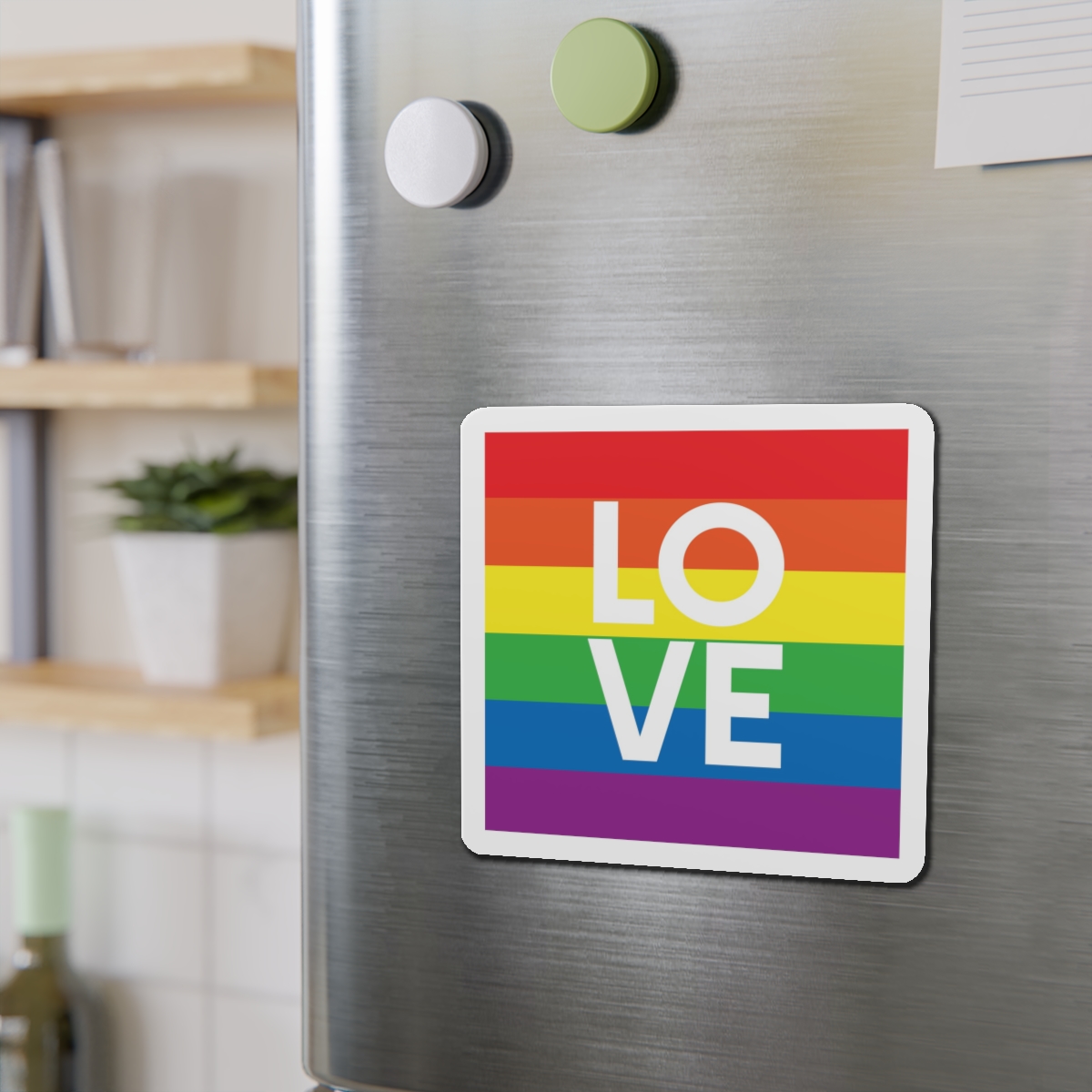 Love Lgbt Squere White Die Cut Magnets - Image 12
