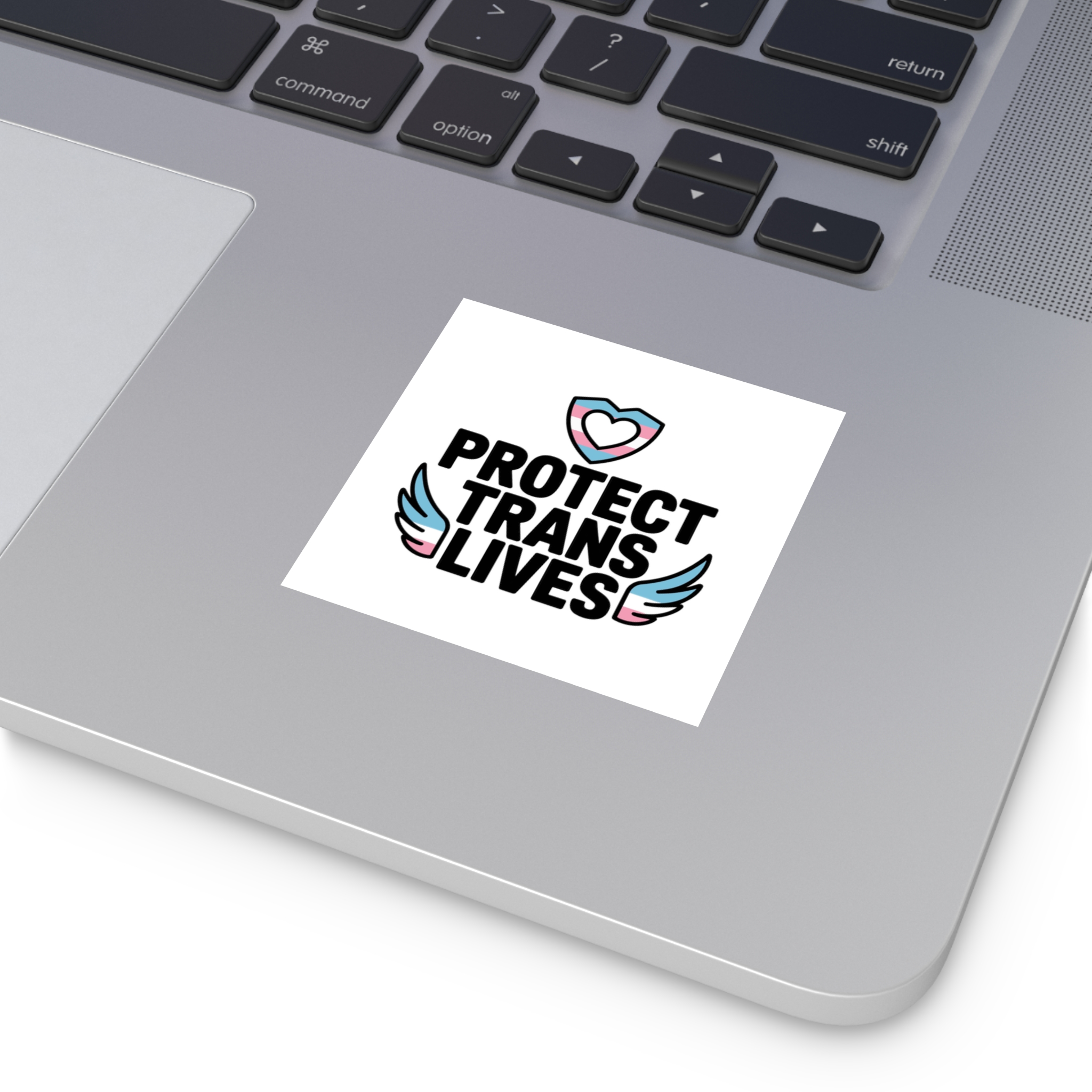 Protect Trans Lives T Shirt Design Isolated White Background Laminate Stickers Square - Image 3