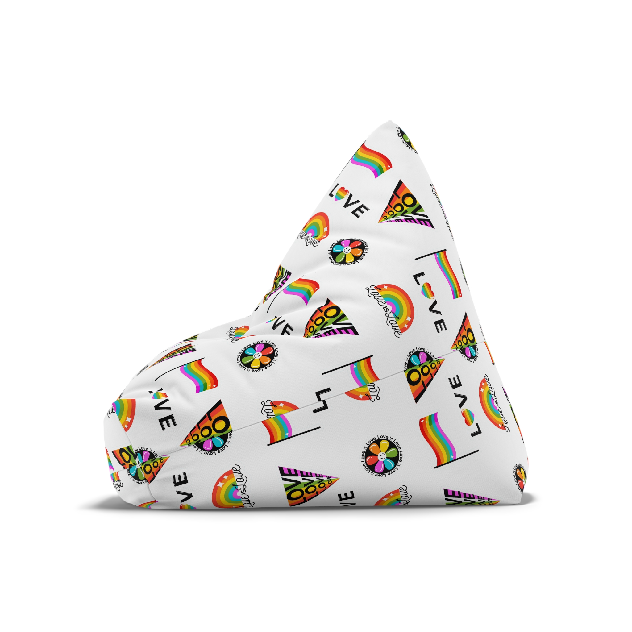 Pride Day Badges With Flag Bean Bag Chair Cover - Image 8