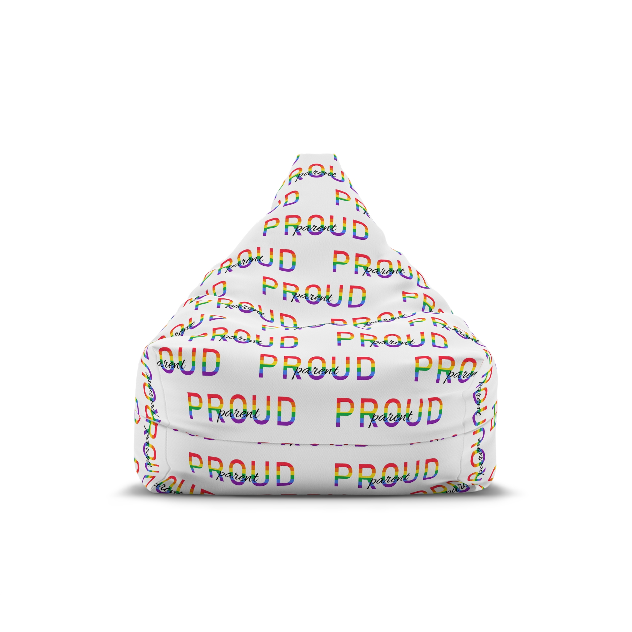 Proud Parent Letering Rainbow Colors Lgbt Flag Lgbt Parents Community Support Bean Bag Chair Cover