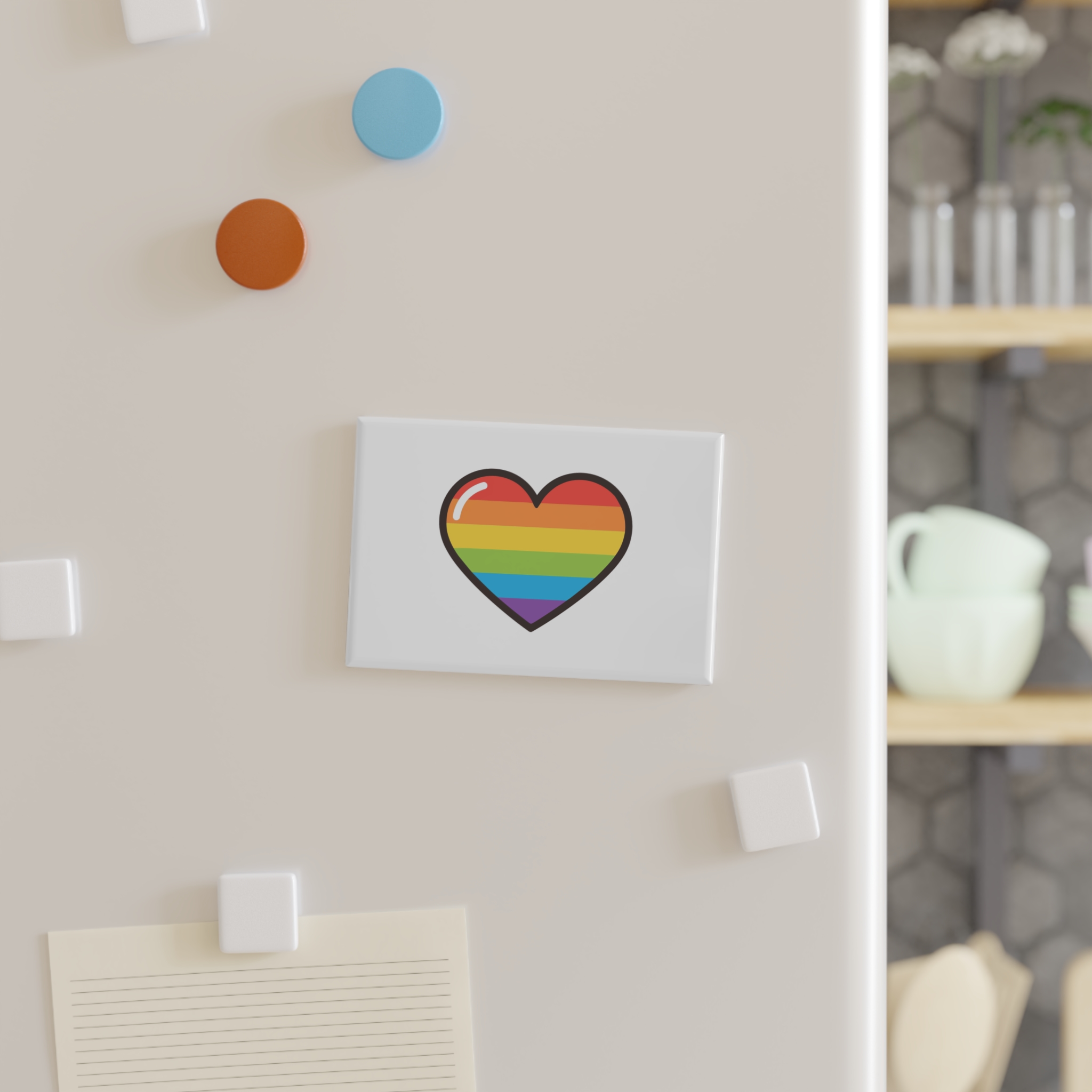 Lgbtq Pride Rainbow Heart Icon1 Button Magnet Rectangle 1 And 10 Pcs - Image 7