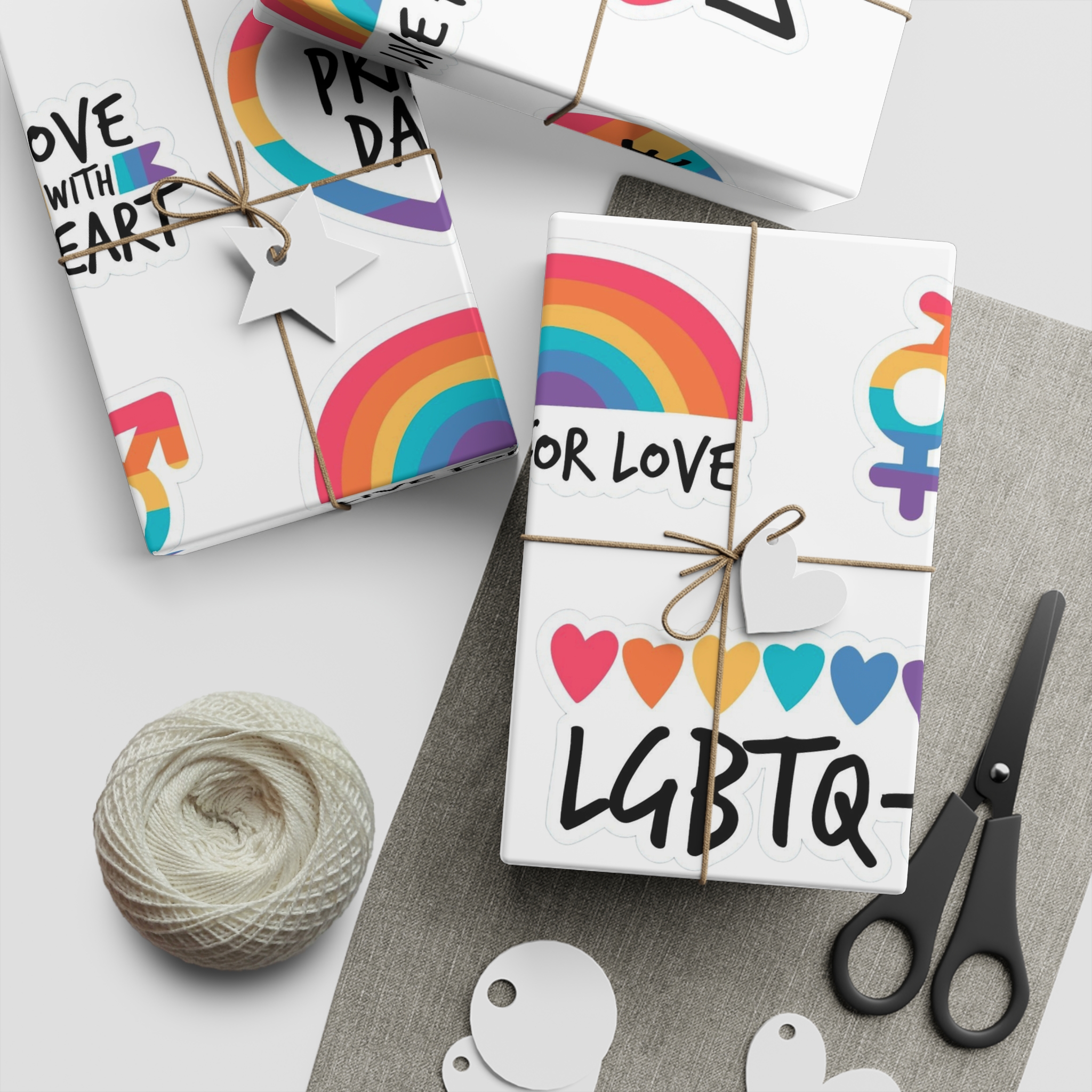 Pride Day Label Set Gift Wrapping Paper Sheets 1pc - Image 2