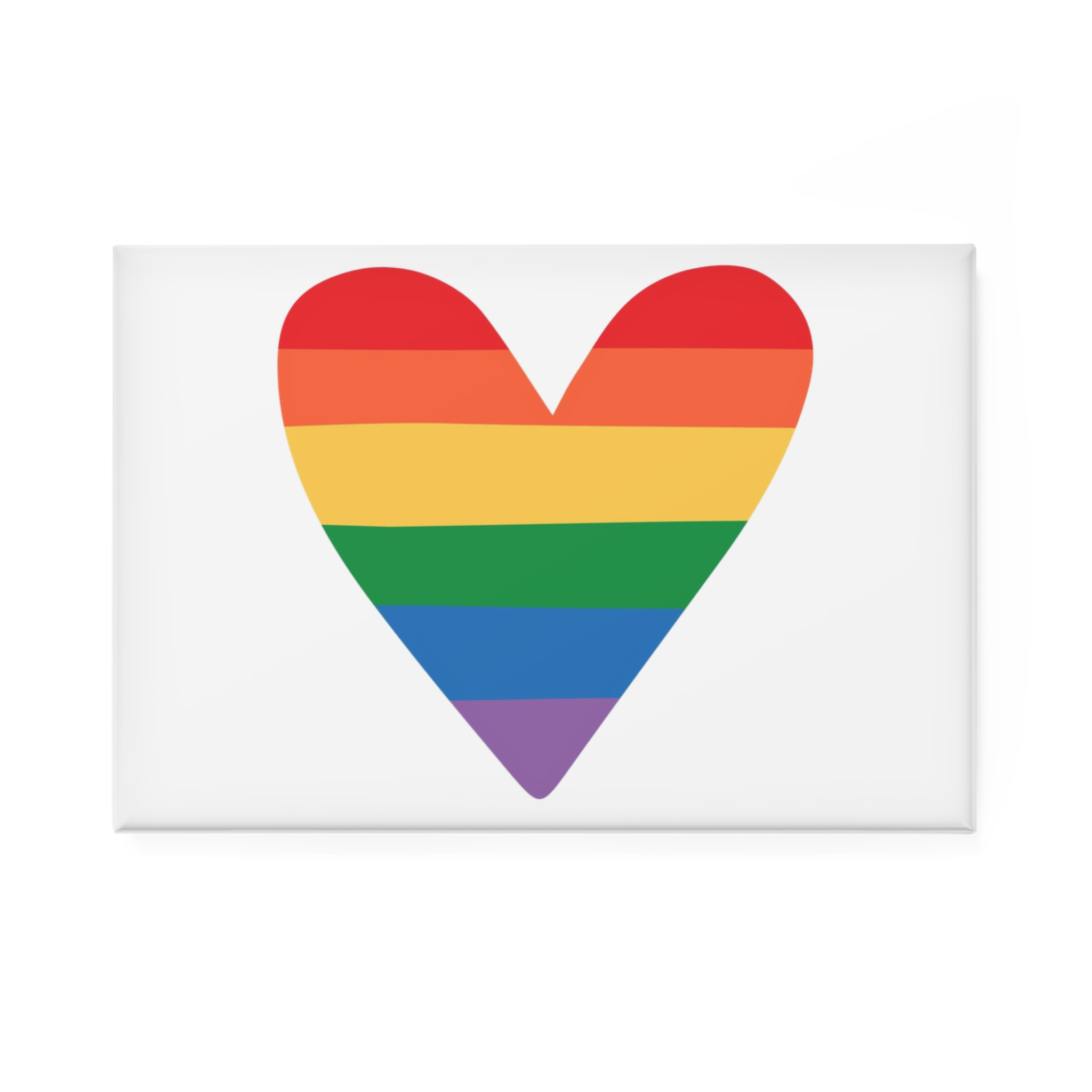 Vector Hand Drawn Lgbt Rainbow Flag Heart Button Magnet Rectangle 1 And 10 Pcs