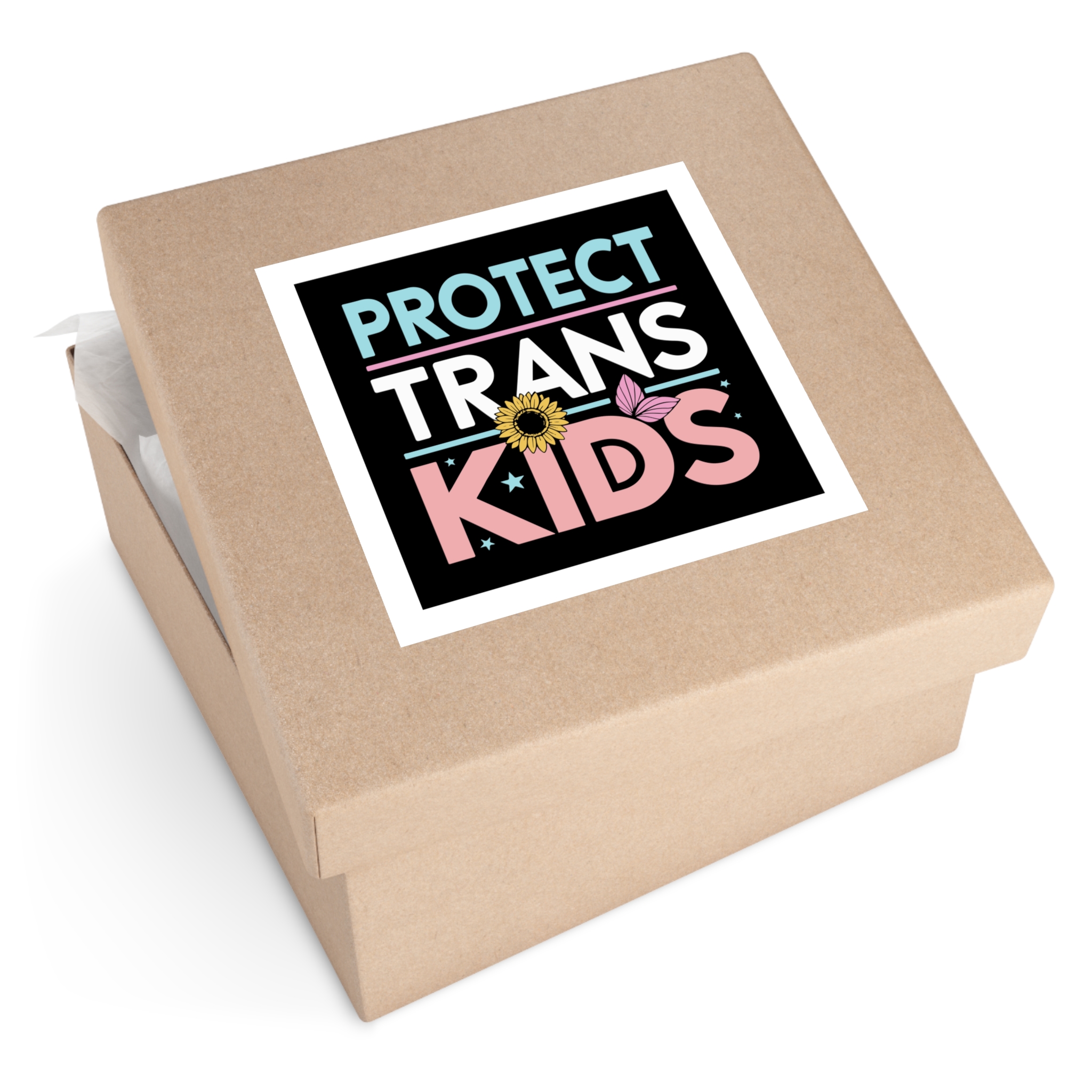 Protect Trans Kids Laminate Stickers Square - Image 51