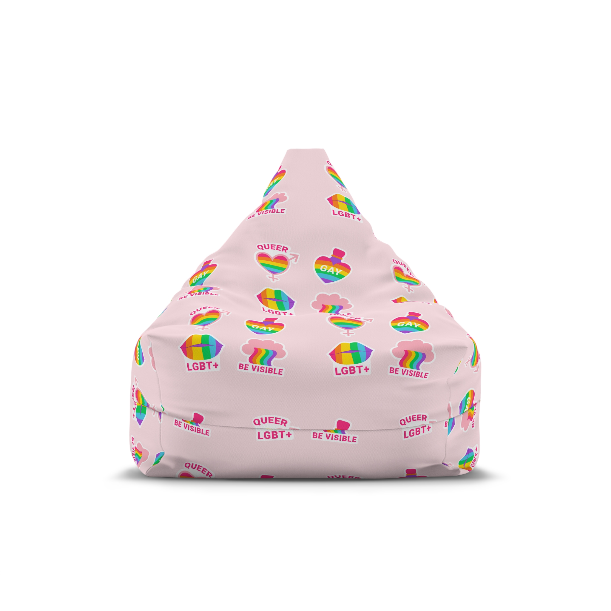 Flat Labels Collection Pride Month Celebration Bean Bag Chair Cover