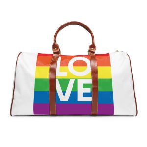 Love Lgbt Squere White Waterproof Travel Bag