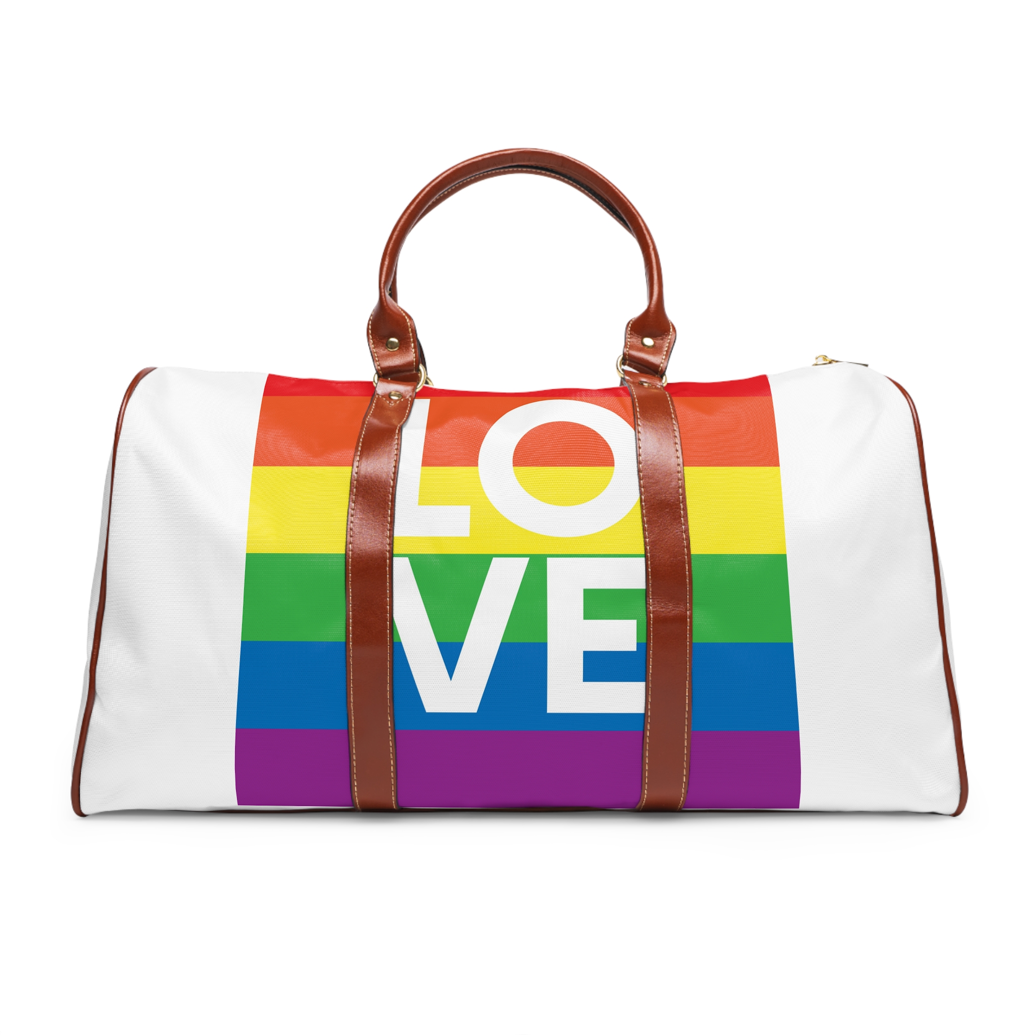 Love Lgbt Squere White Waterproof Travel Bag