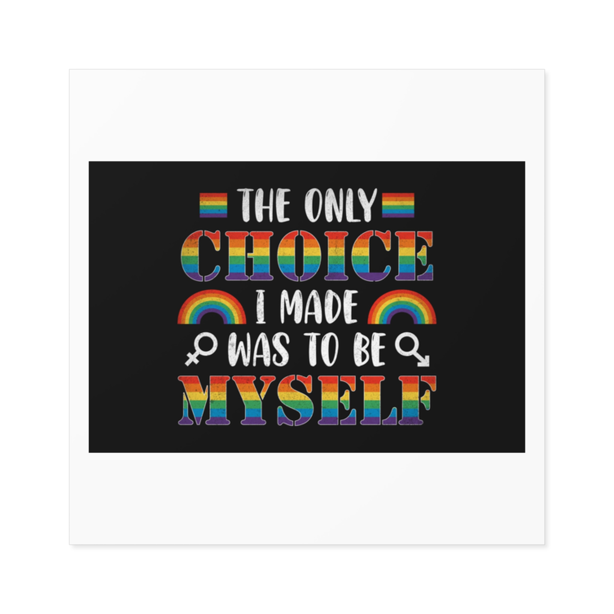Pride Gay Rainbow Typography Vector Premium T Shirt(1) Laminate Stickers Square - Image 13