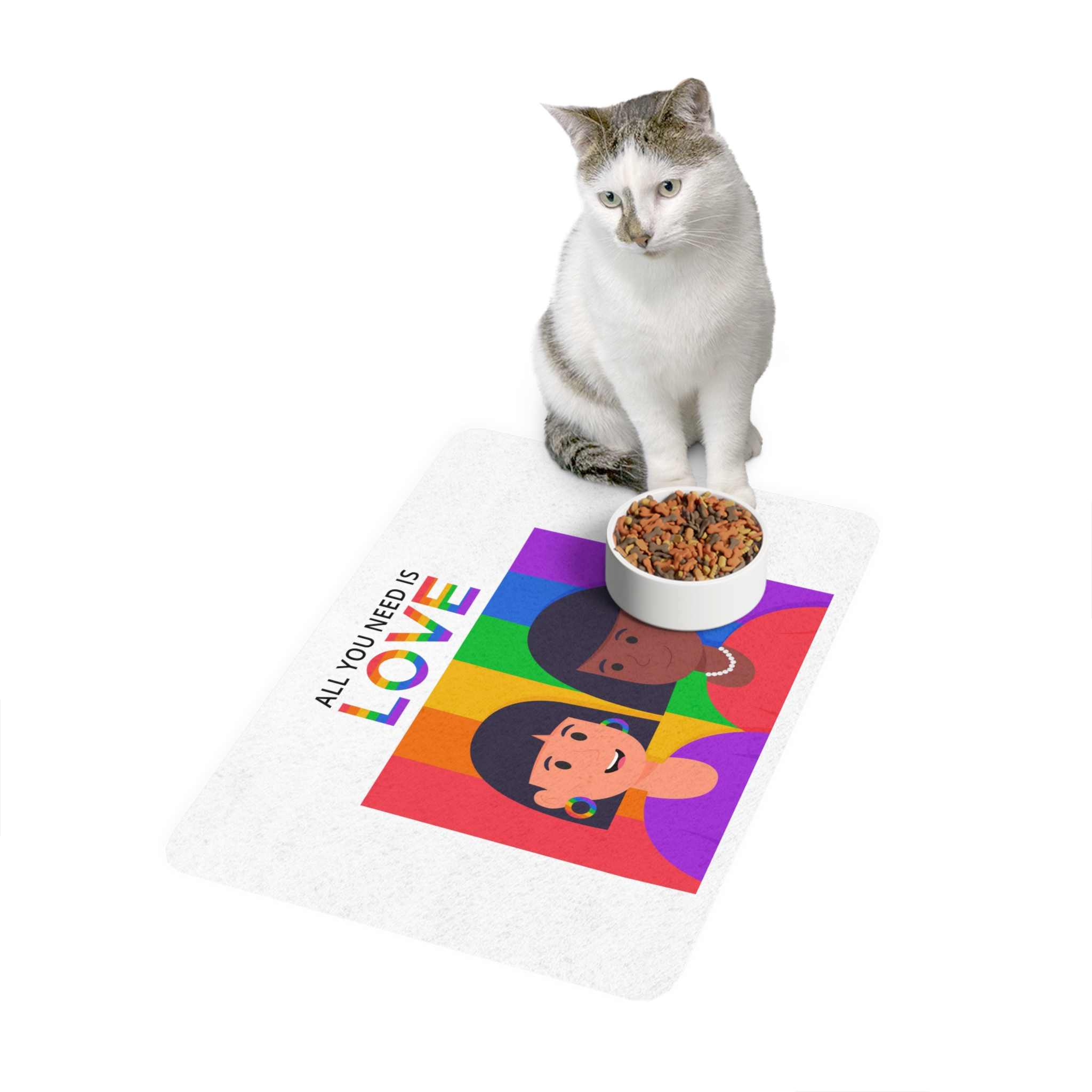 Flat Pride Day Illustration Pet Food Mat 12x18 - Image 3