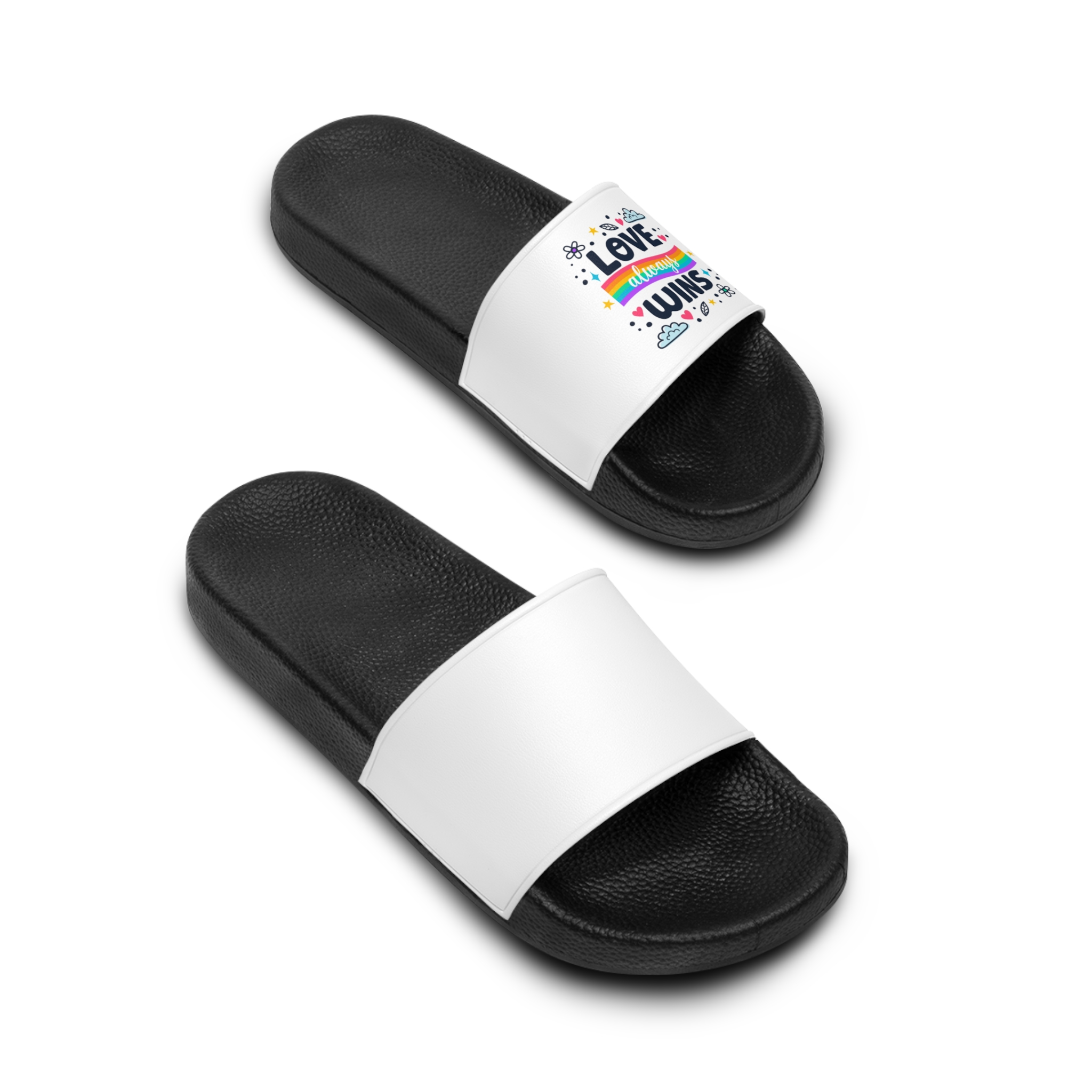 Pride Day Lettering Style Mens Slide Sandals - Image 4